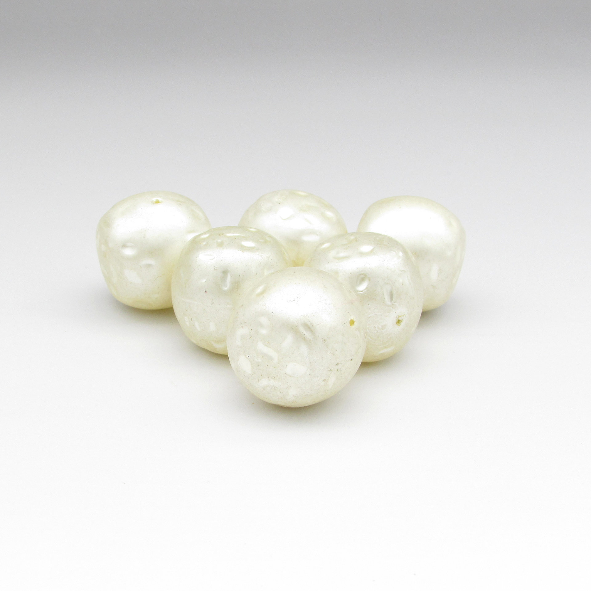 22mm Jumbo Cube Beads, Vintage Cream Lustre Baroque Faux Pearls