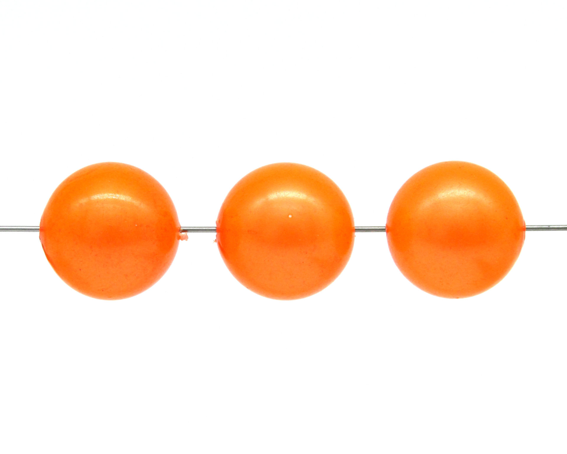 Vintage 18mm Bright Orange Plastic Beads (11)
