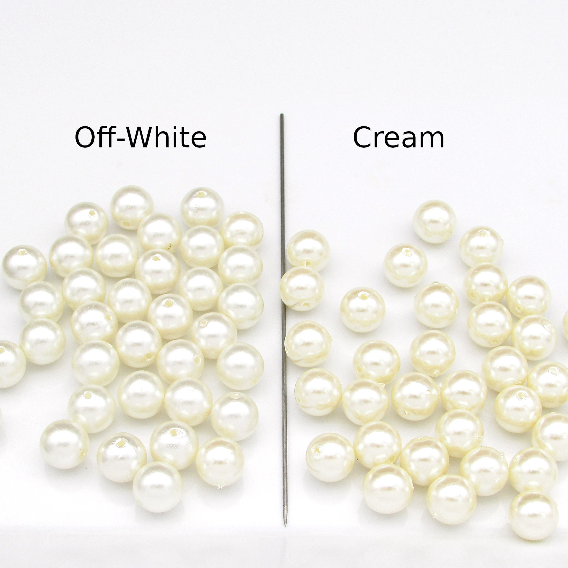8mm Round Faux Pearls, Vintage Cultura Opaque Plastic Beads