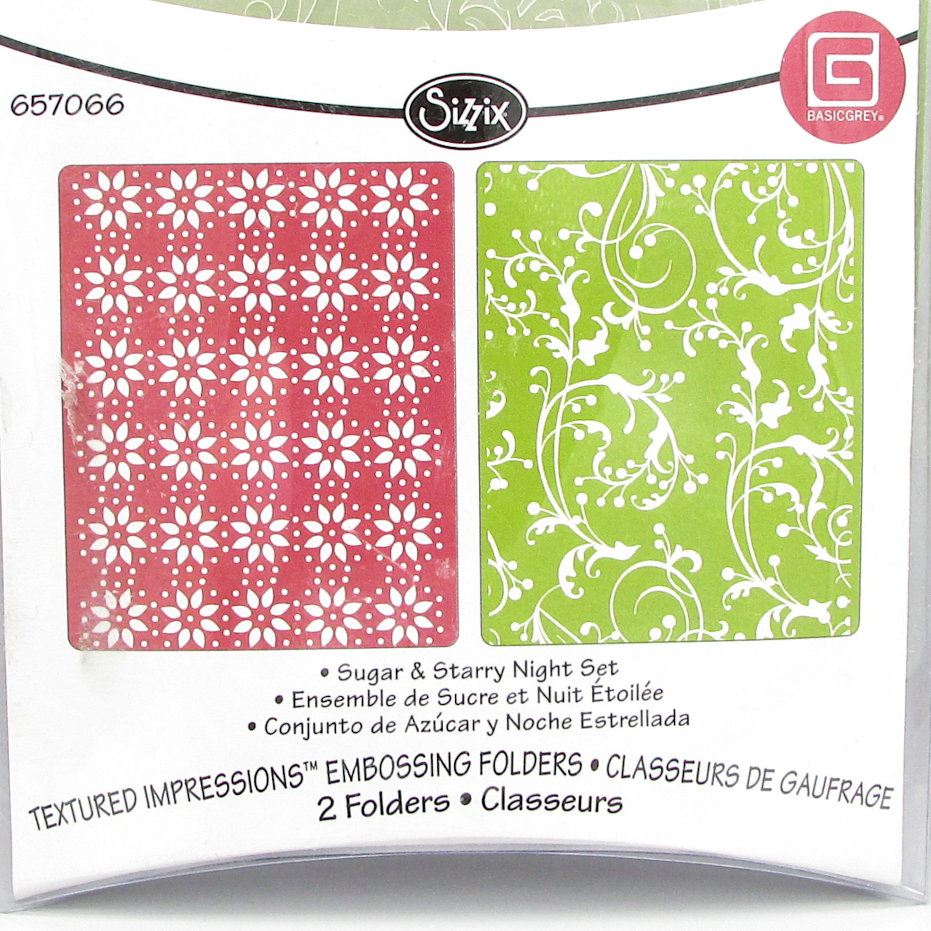 Sugar and Starry Night A2 Embossing Folder Set, Sizzix Textured Impressions