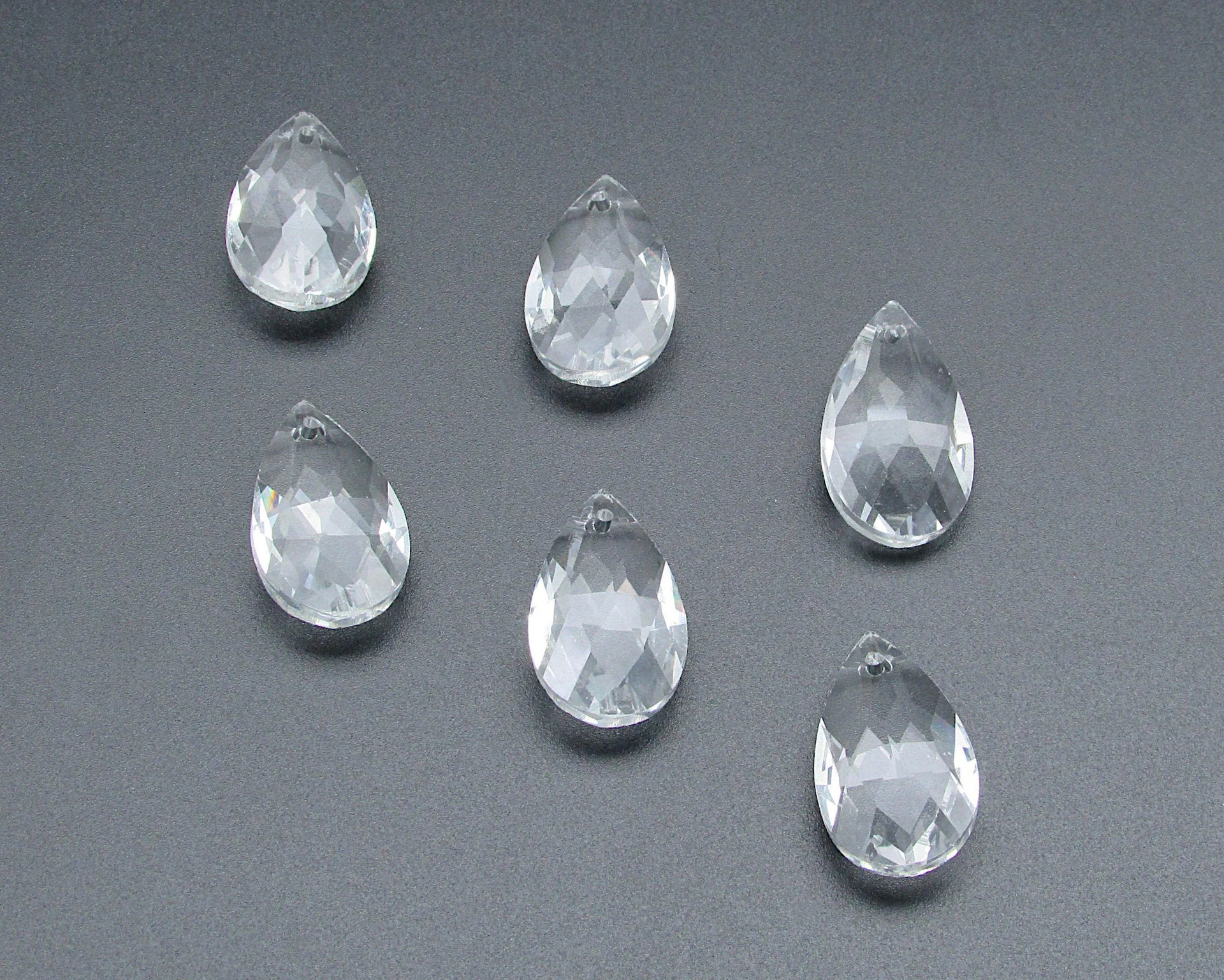 28x17mm Faceted Teardrop Beads, Clear Chandelier Crystal Pendants