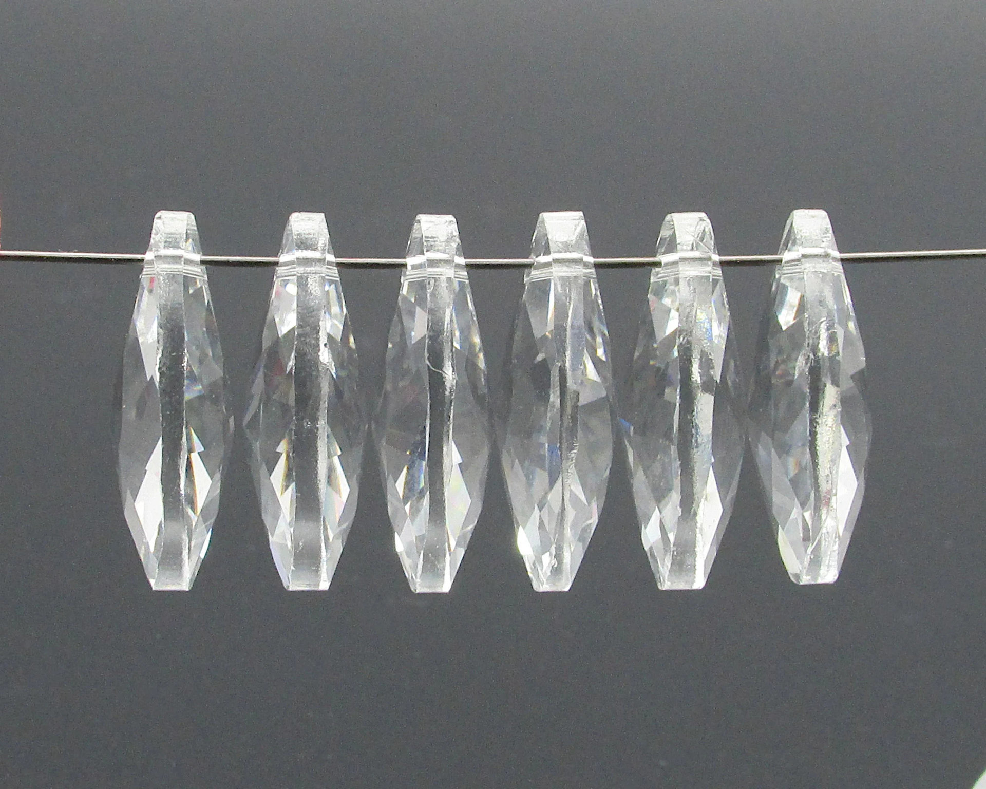 28x17mm Faceted Teardrop Beads, Clear Chandelier Crystal Pendants