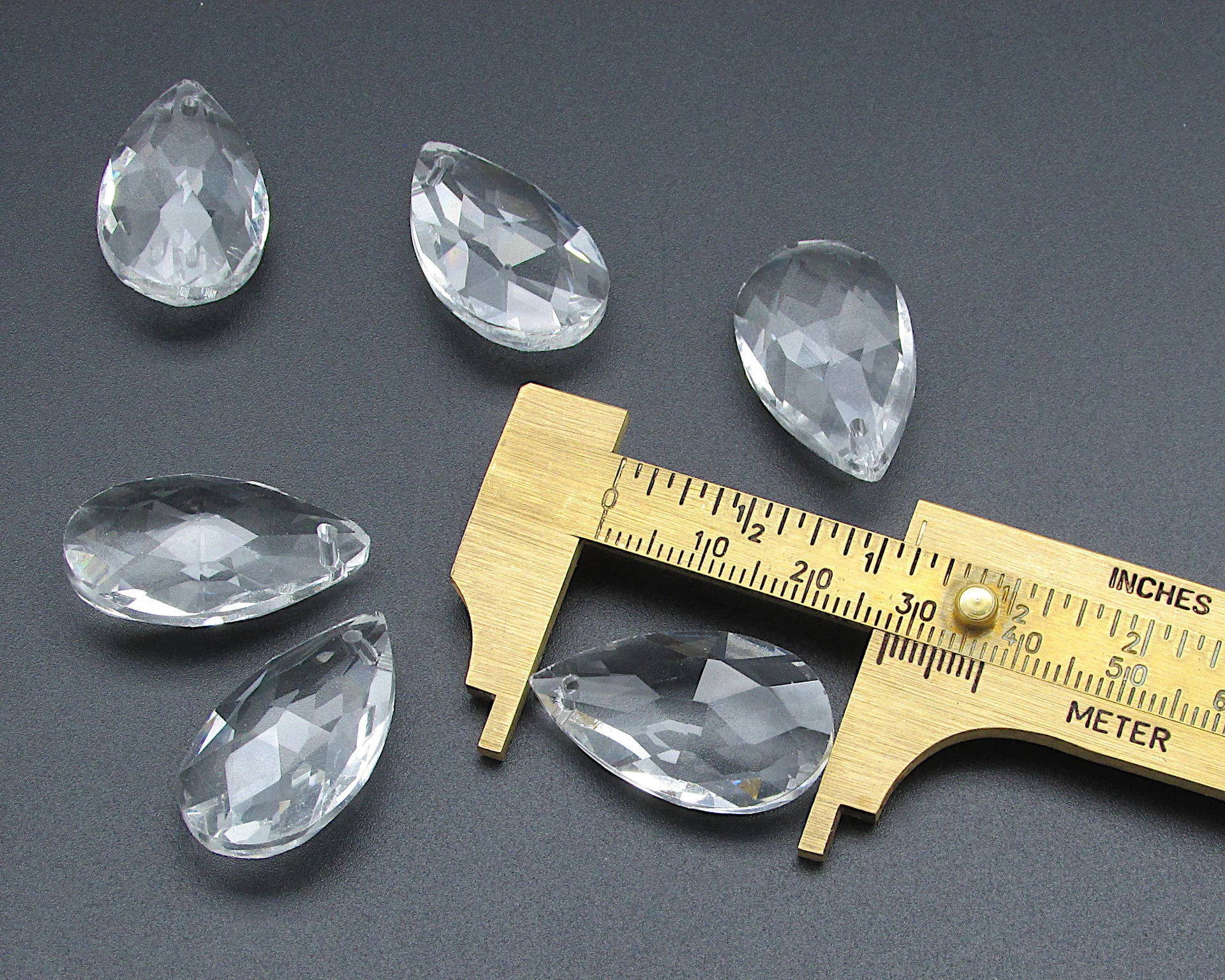 28x17mm Faceted Teardrop Beads, Clear Chandelier Crystal Pendants