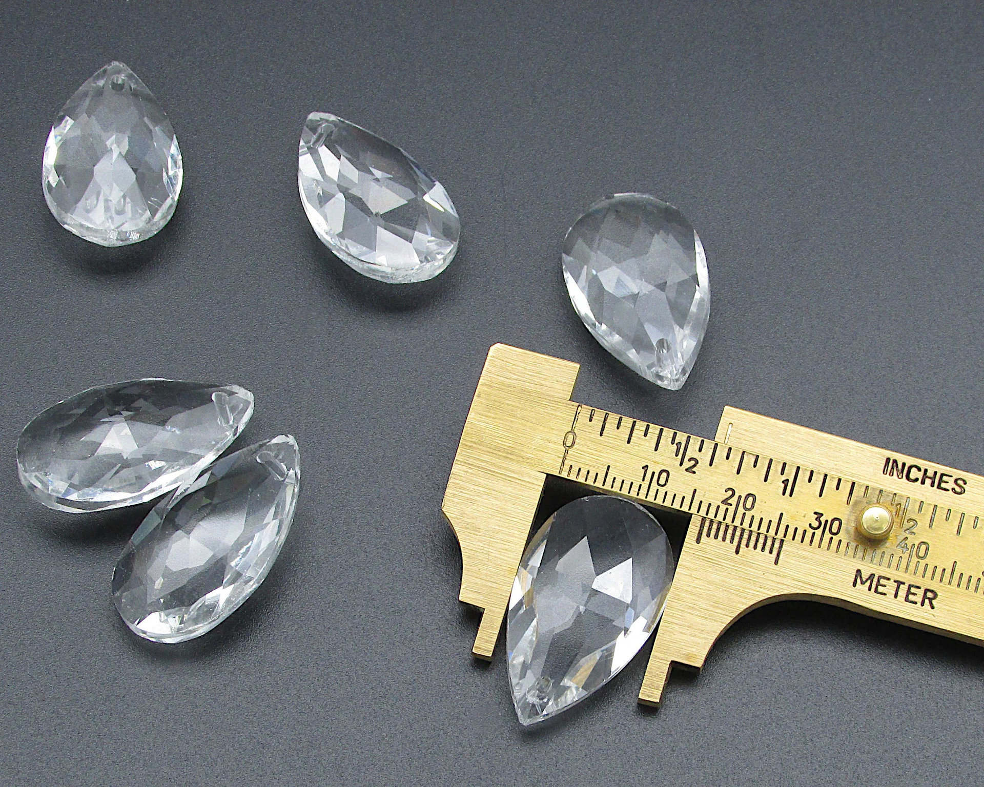 28x17mm Faceted Teardrop Beads, Clear Chandelier Crystal Pendants