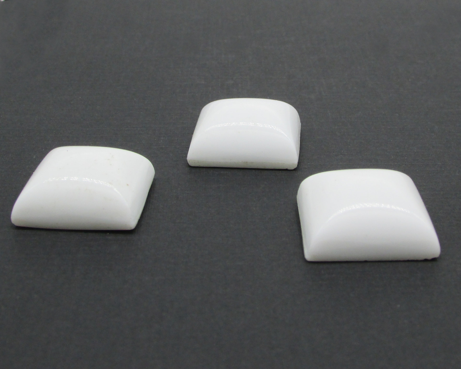 20mm Square Cabochon, Opaque White Vintage Glass Gem