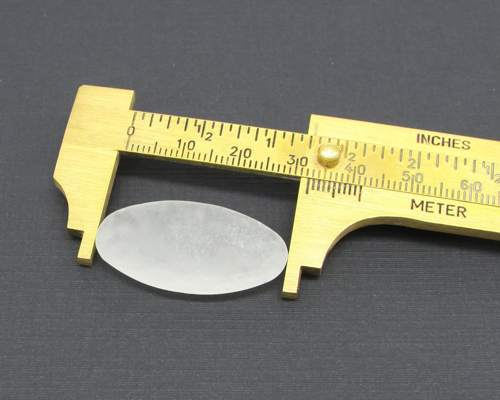 32x18mm Oval Frosted Cabochon, Vintage Camphor Glass Flat Back Stone