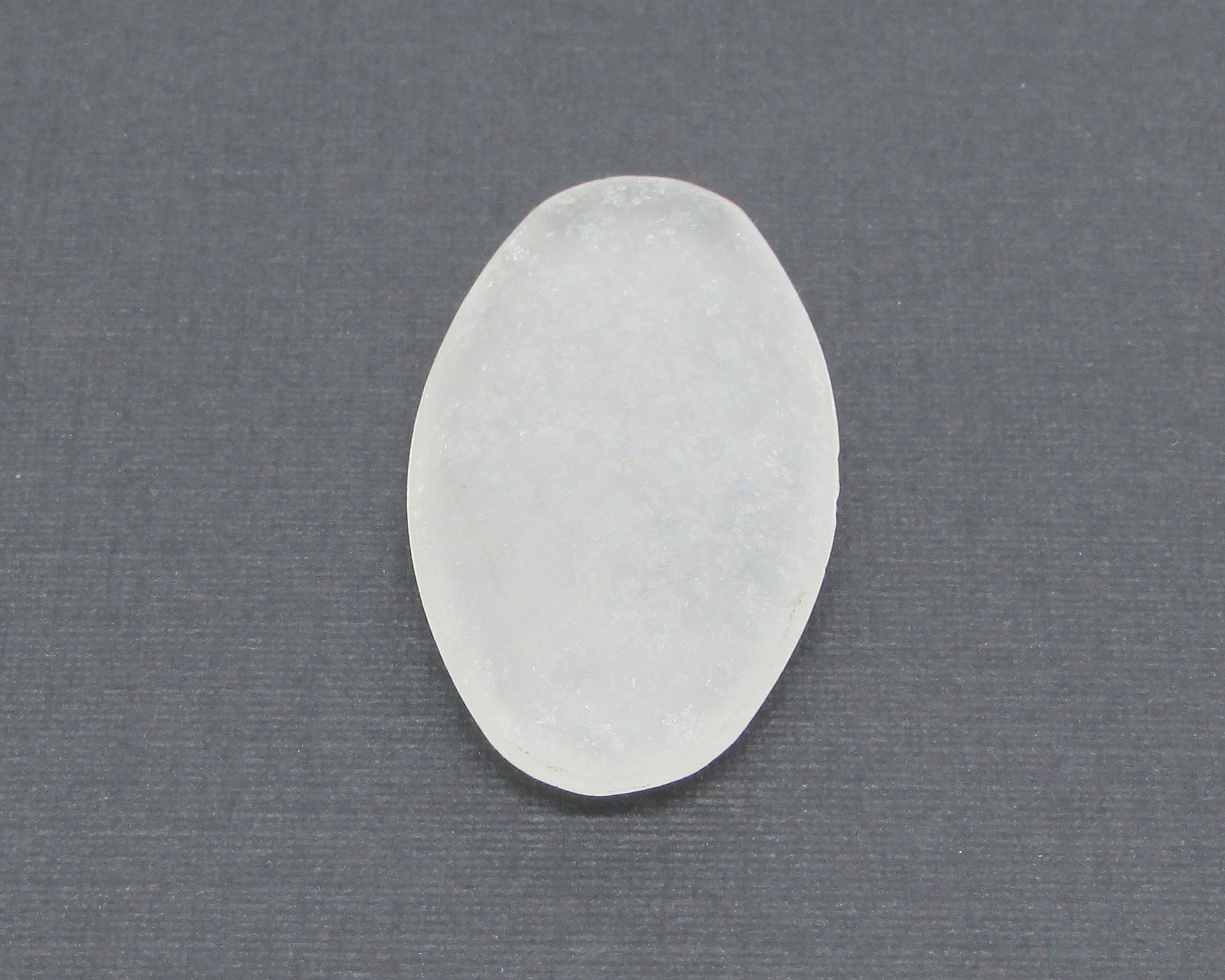 32x18mm Oval Frosted Cabochon, Vintage Camphor Glass Flat Back Stone