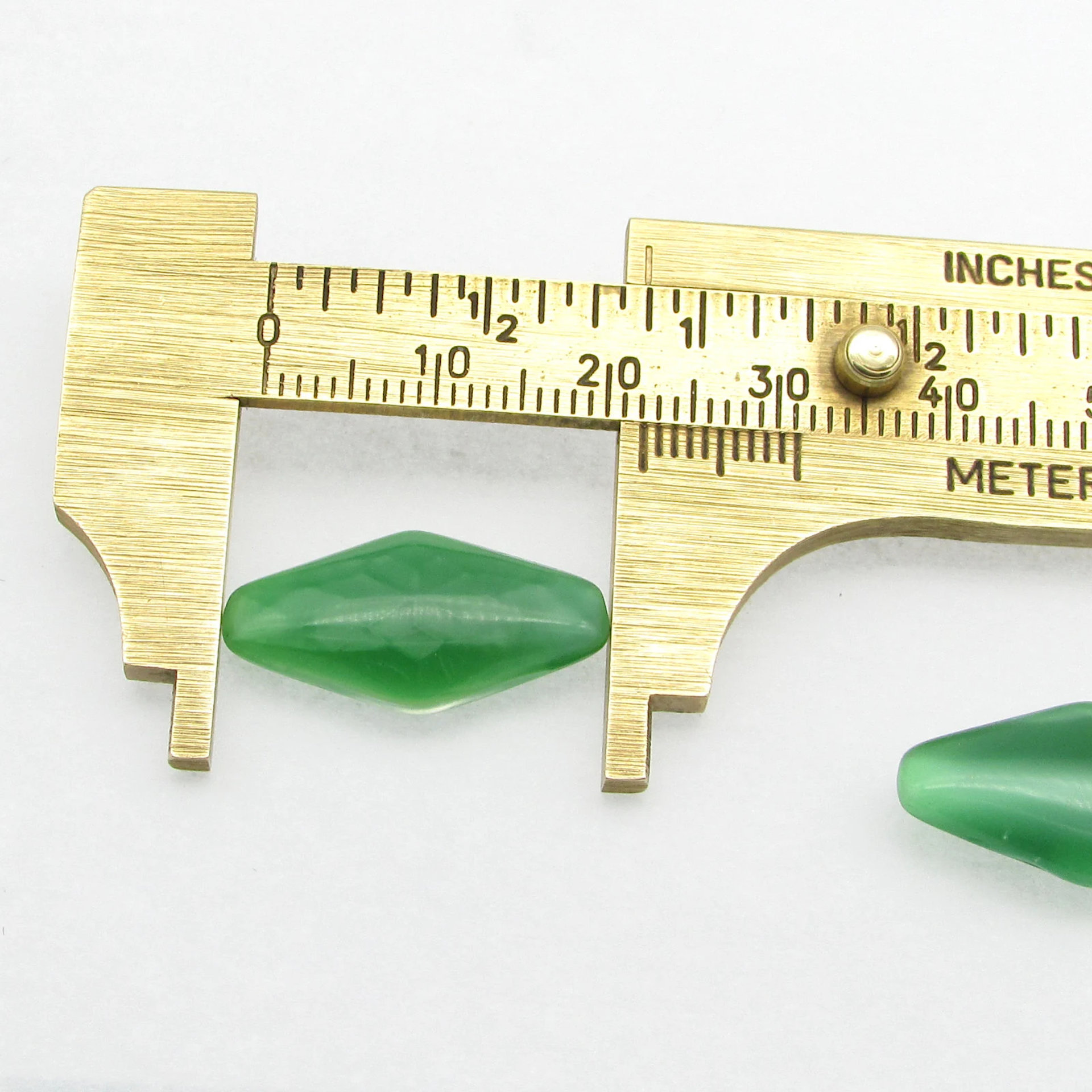 22mm Diamond Rhombus Channel Rhinestones, Vintage Pressed Glass Gems (2)