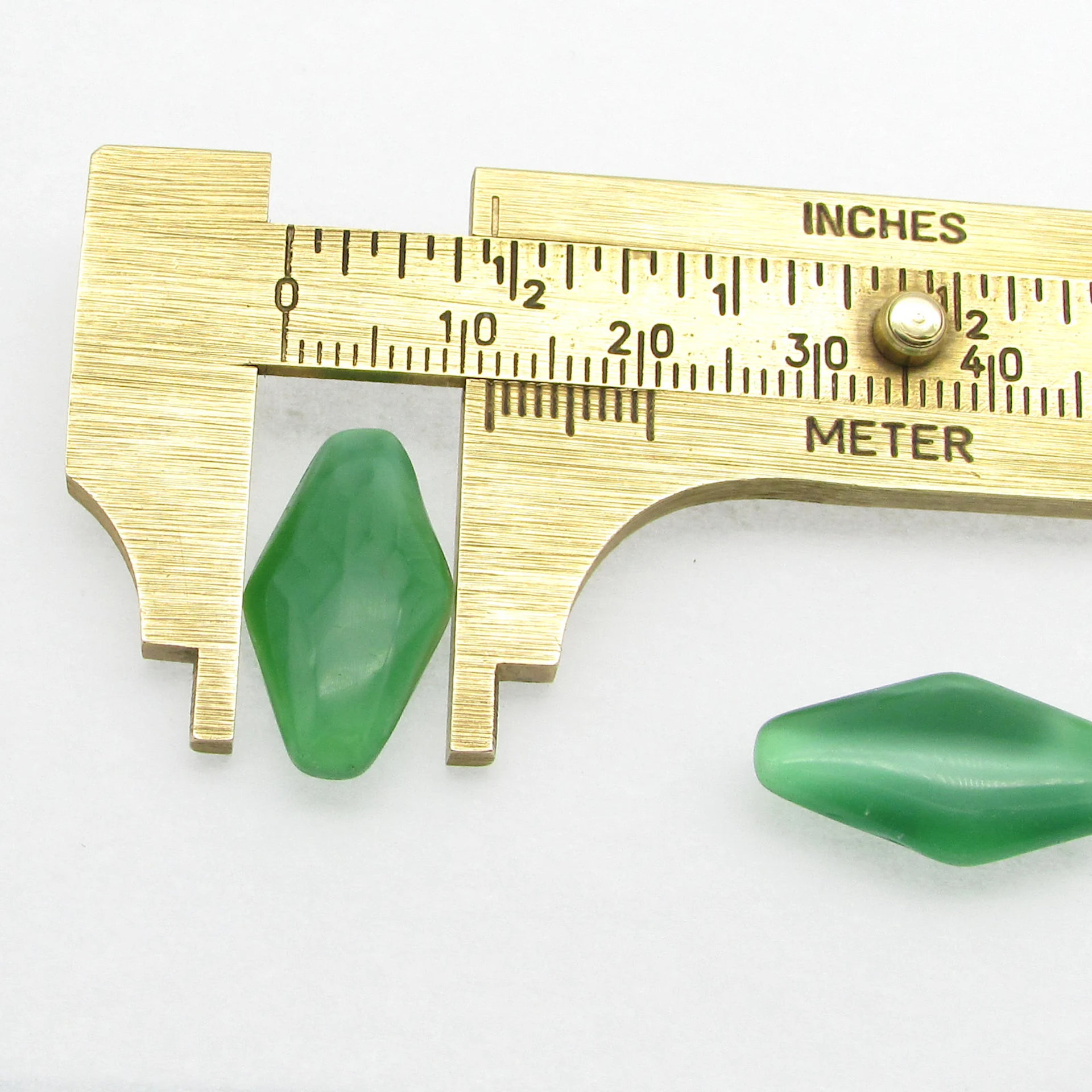 22mm Diamond Rhombus Channel Rhinestones, Vintage Pressed Glass Gems (2)