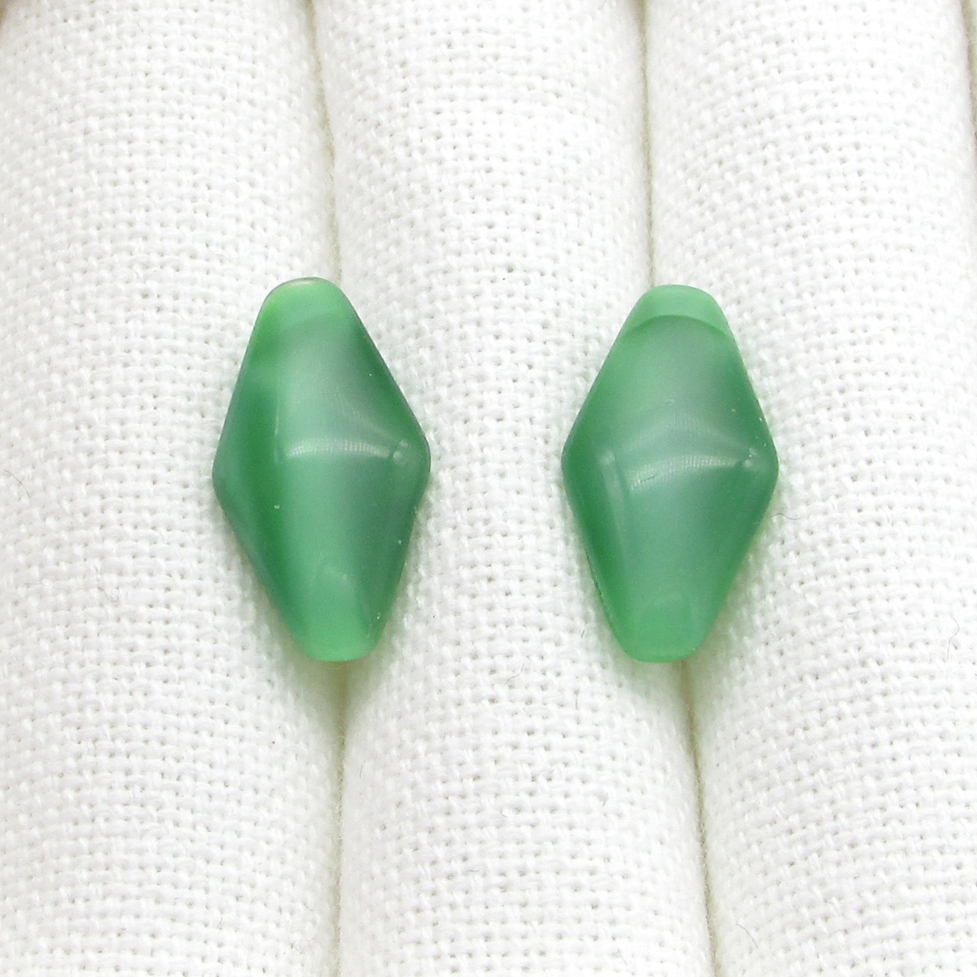 22mm Diamond Rhombus Channel Rhinestones, Vintage Pressed Glass Gems (2)