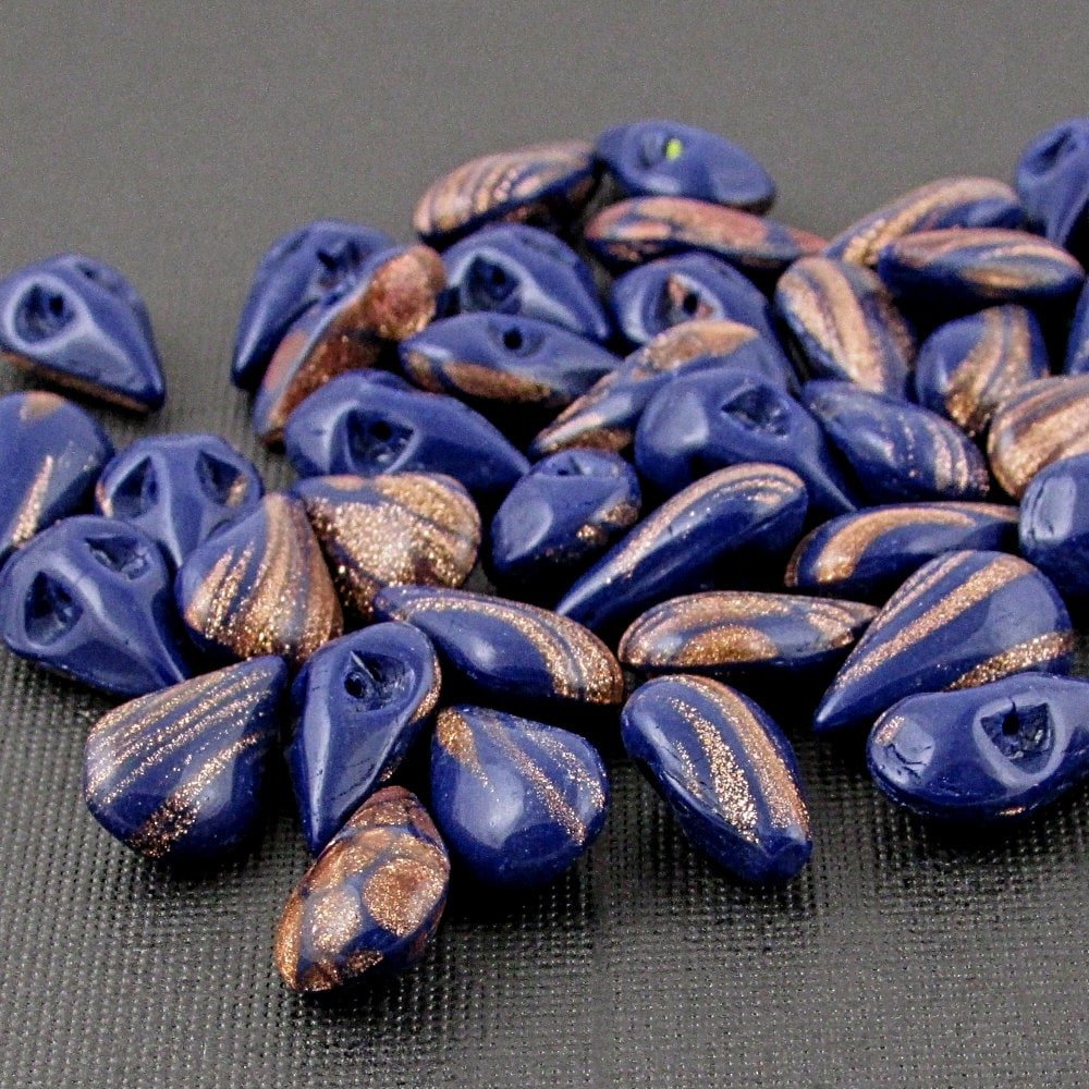 13x7.8mm Vintage Lapis Blue Pear Shape Sew On Glass Stones (24)