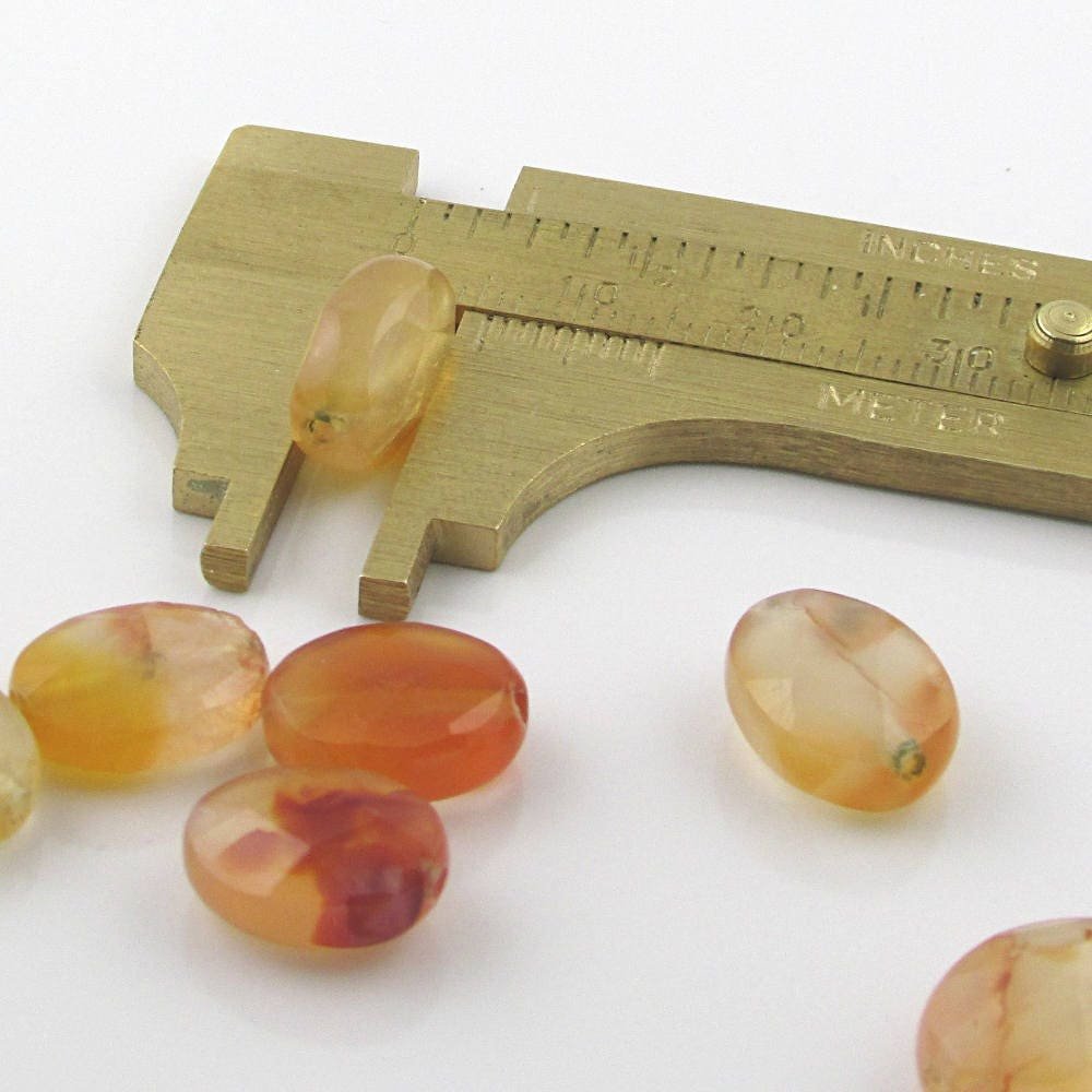 13mm Faceted Oval Carnelian Beads