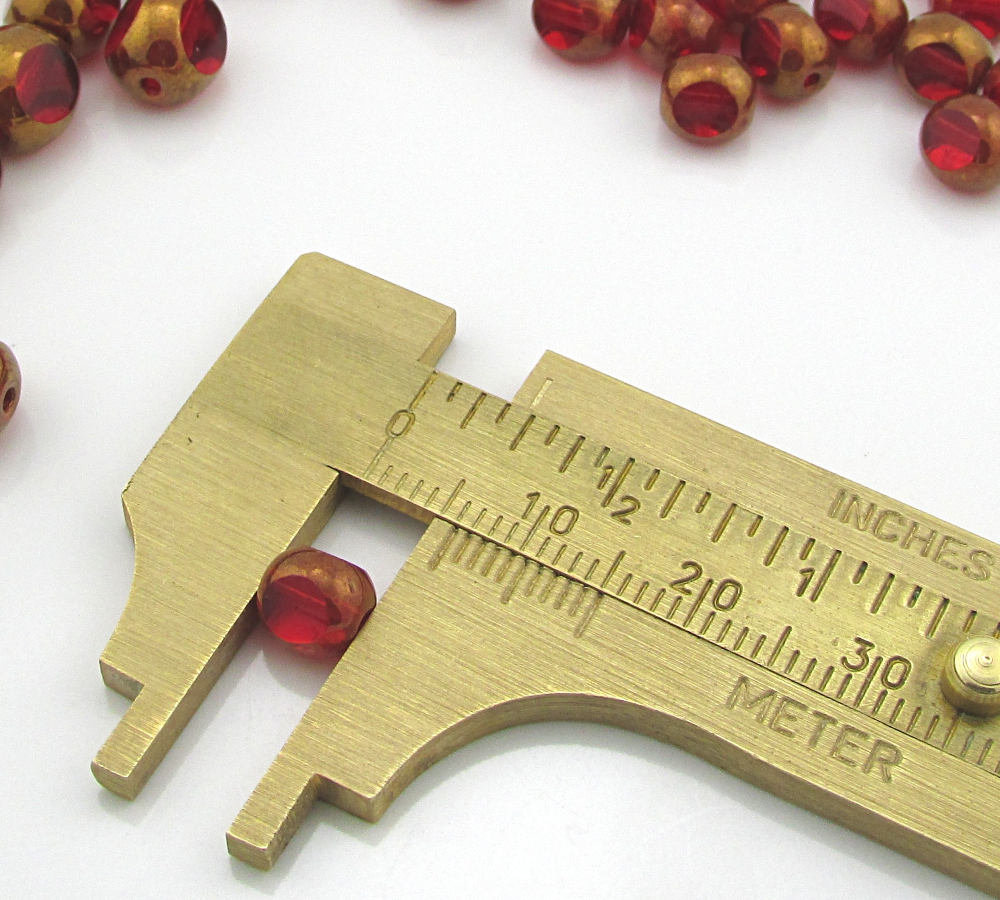 6mm Tri-Cut Rounds, Czech Glass Window Beads, Siam with Bronze