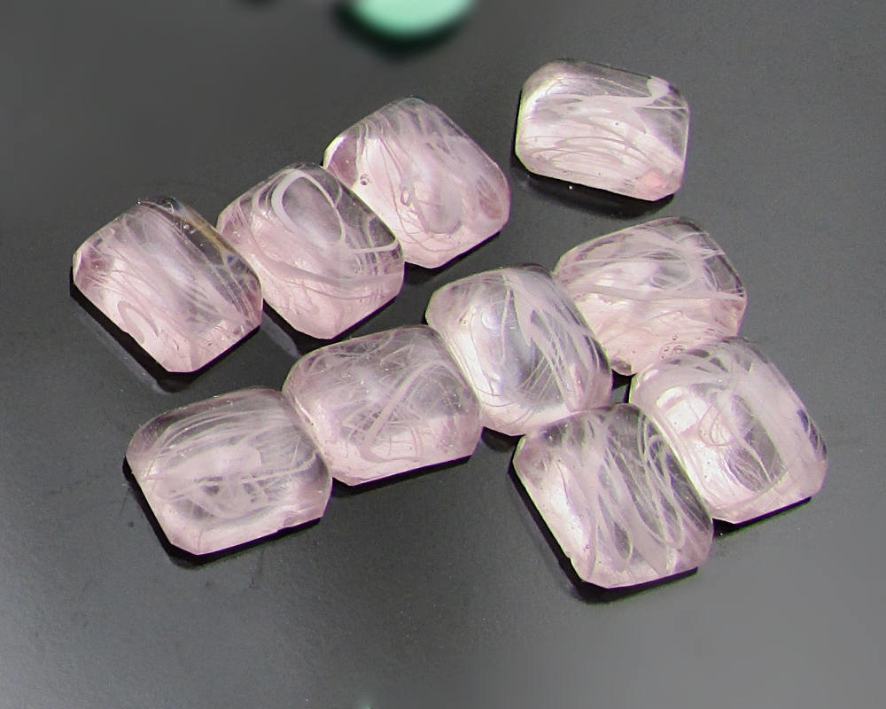 Octagonal Light Amethyst Glass Stones (10)