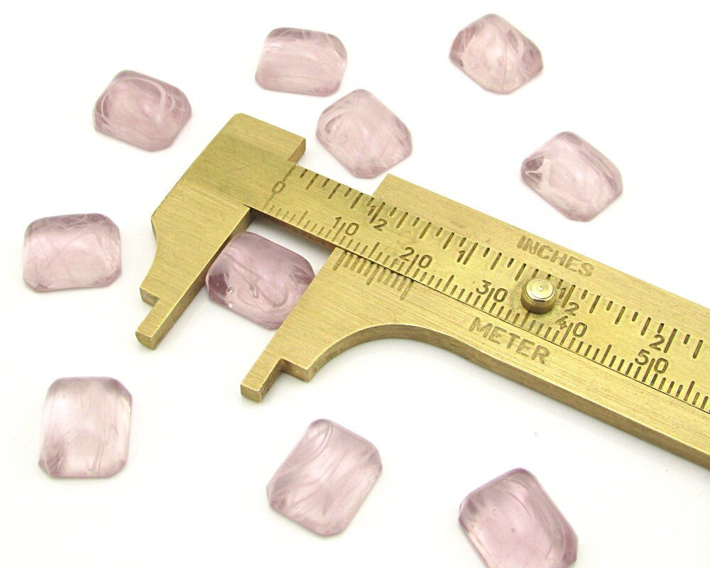 Octagonal Light Amethyst Glass Stones (10)