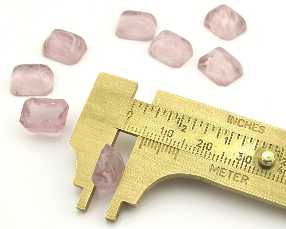 Octagonal Light Amethyst Glass Stones (10)