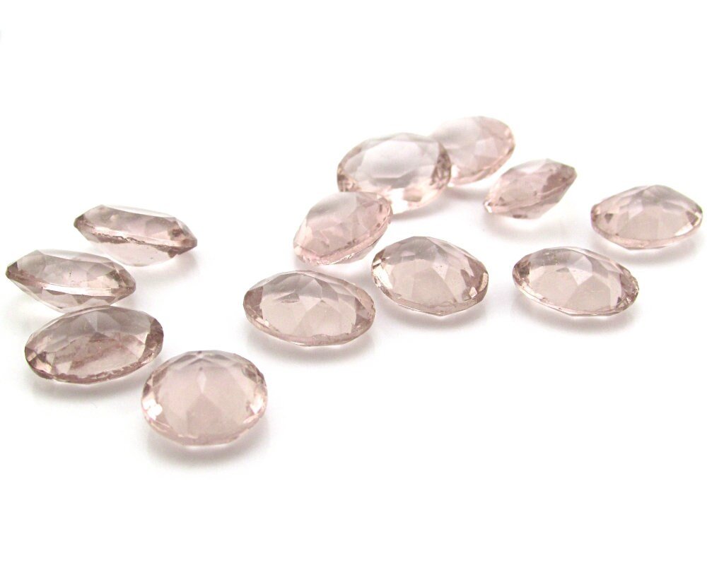 12x10mm Faceted Oval Rhinestones, Light Amethyst Unfoiled Point Back Dentelles