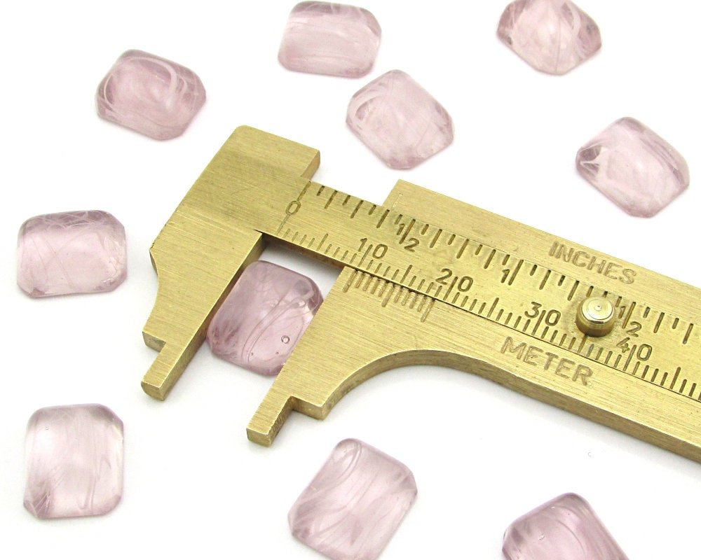Octagonal Light Amethyst Glass Stones (10)