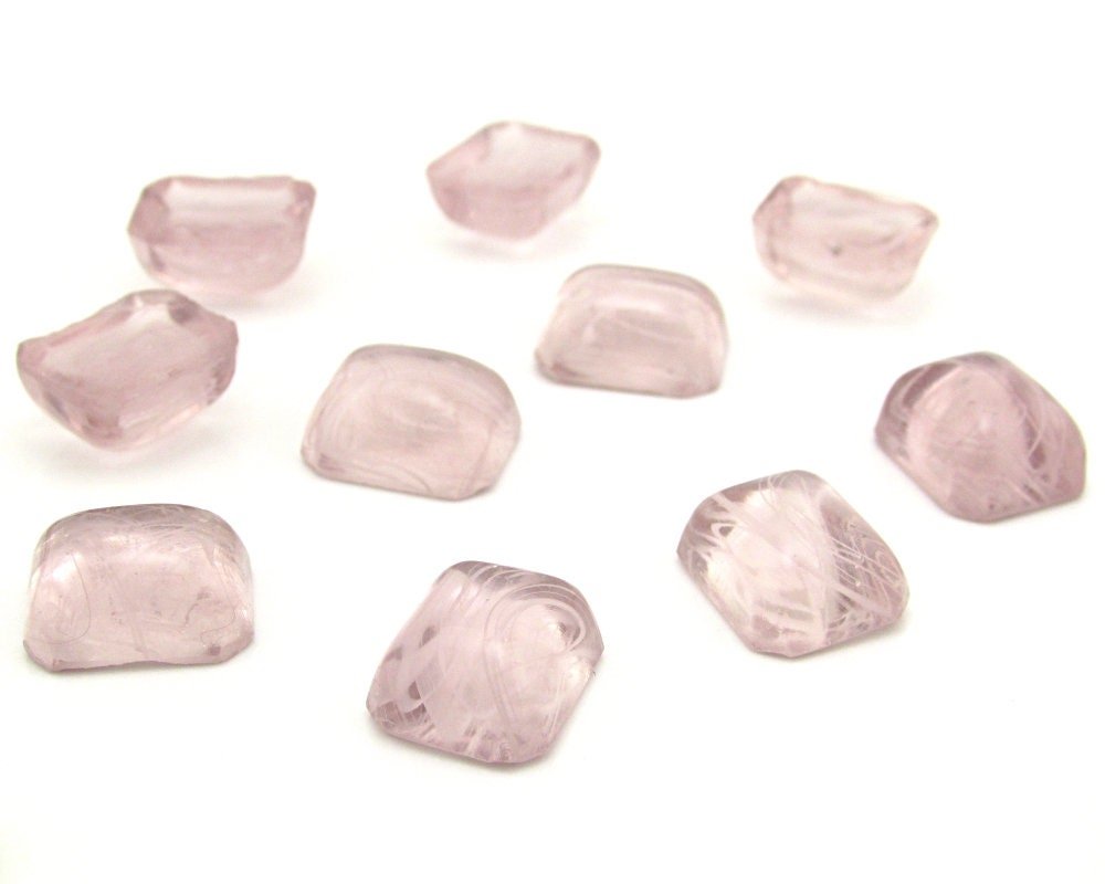 Octagonal Light Amethyst Glass Stones (10)