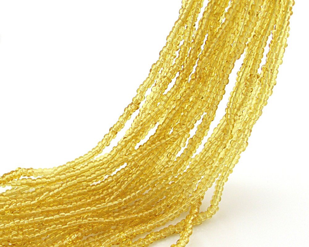 Translucent Topaz Czech Glass 14/0 Rocaille Seed Beads