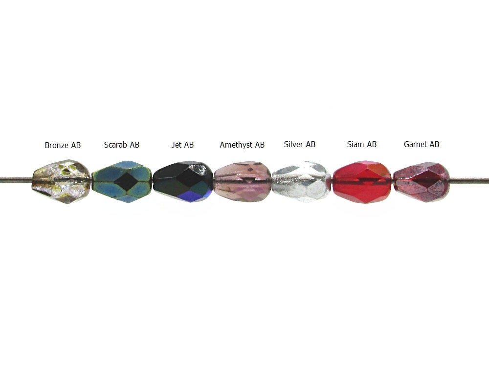 Light Amethyst AB 7x5mm Faceted Teardrops