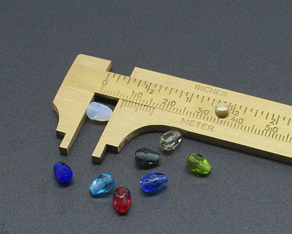 7x5mm Faceted Teardrops, Translucent Taupe Czech Fire Polished Beads (24)