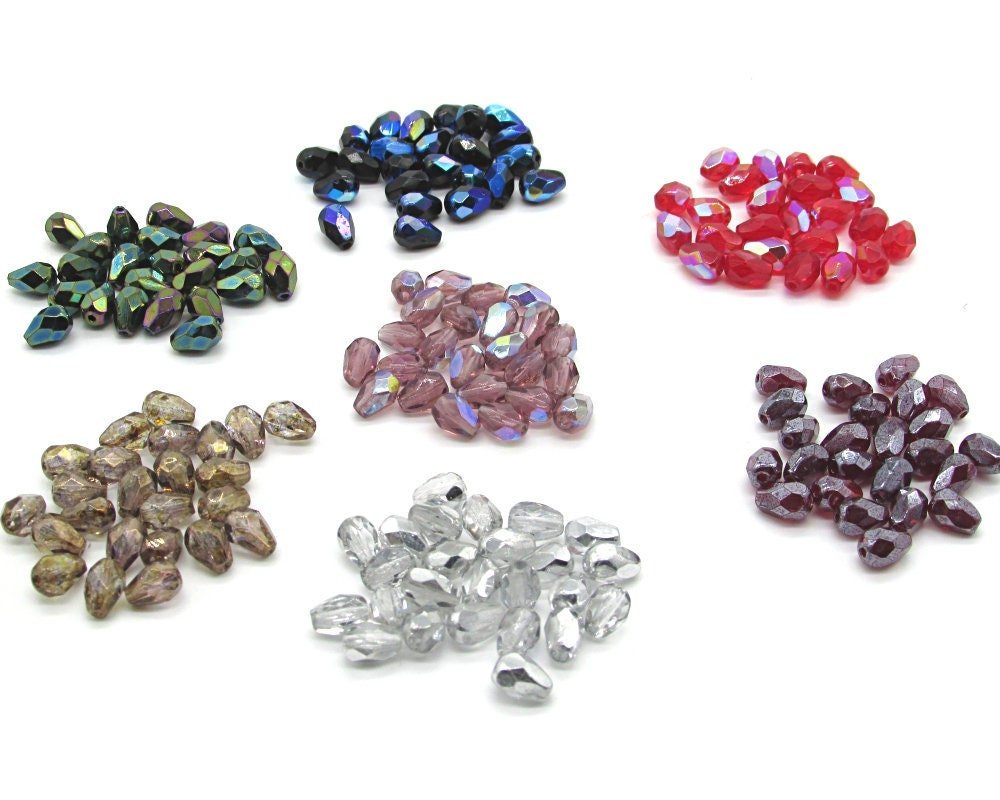 Light Amethyst AB 7x5mm Faceted Teardrops