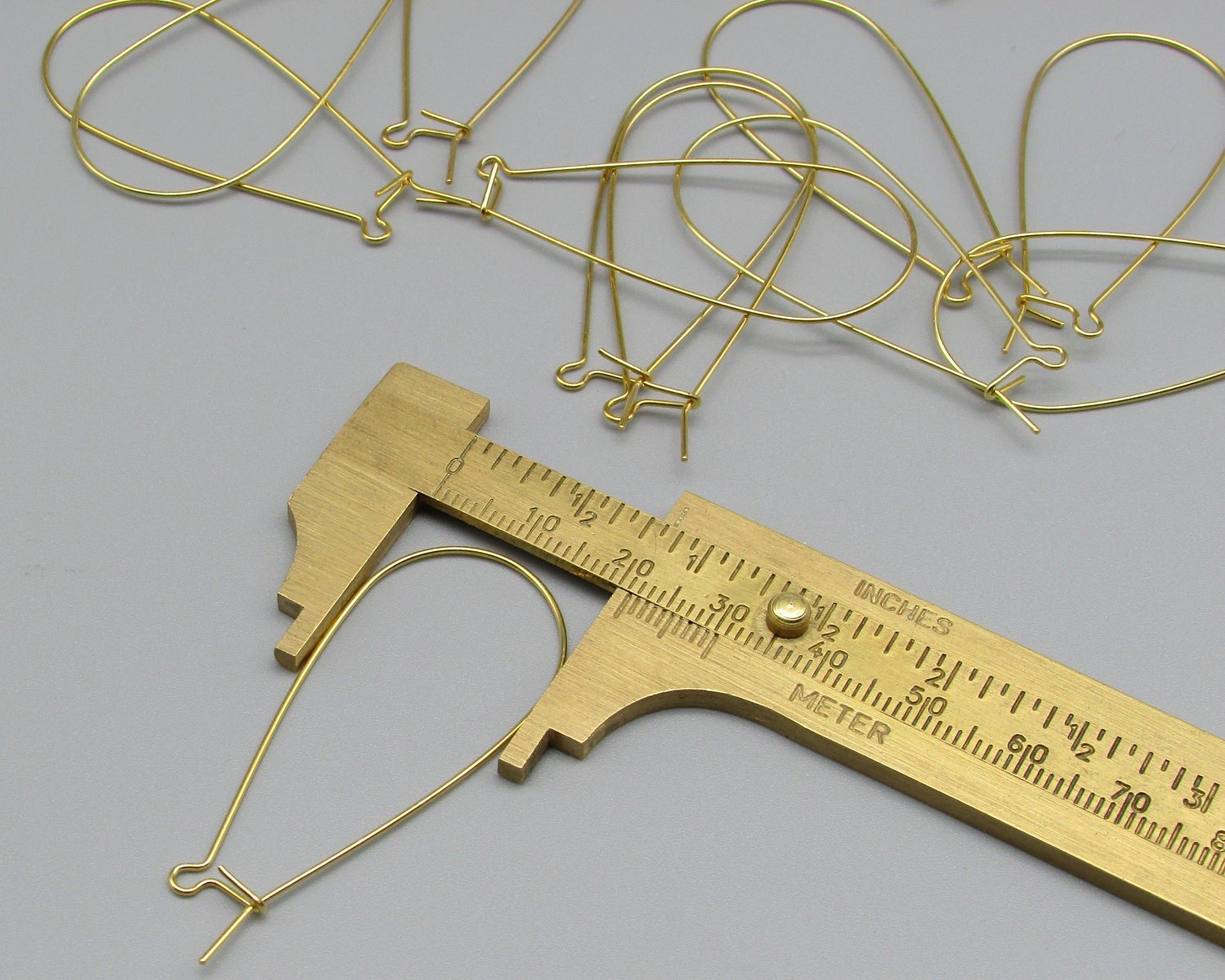47mm Gold Plated Kidney Ear Wires with Long, Tapered Loops