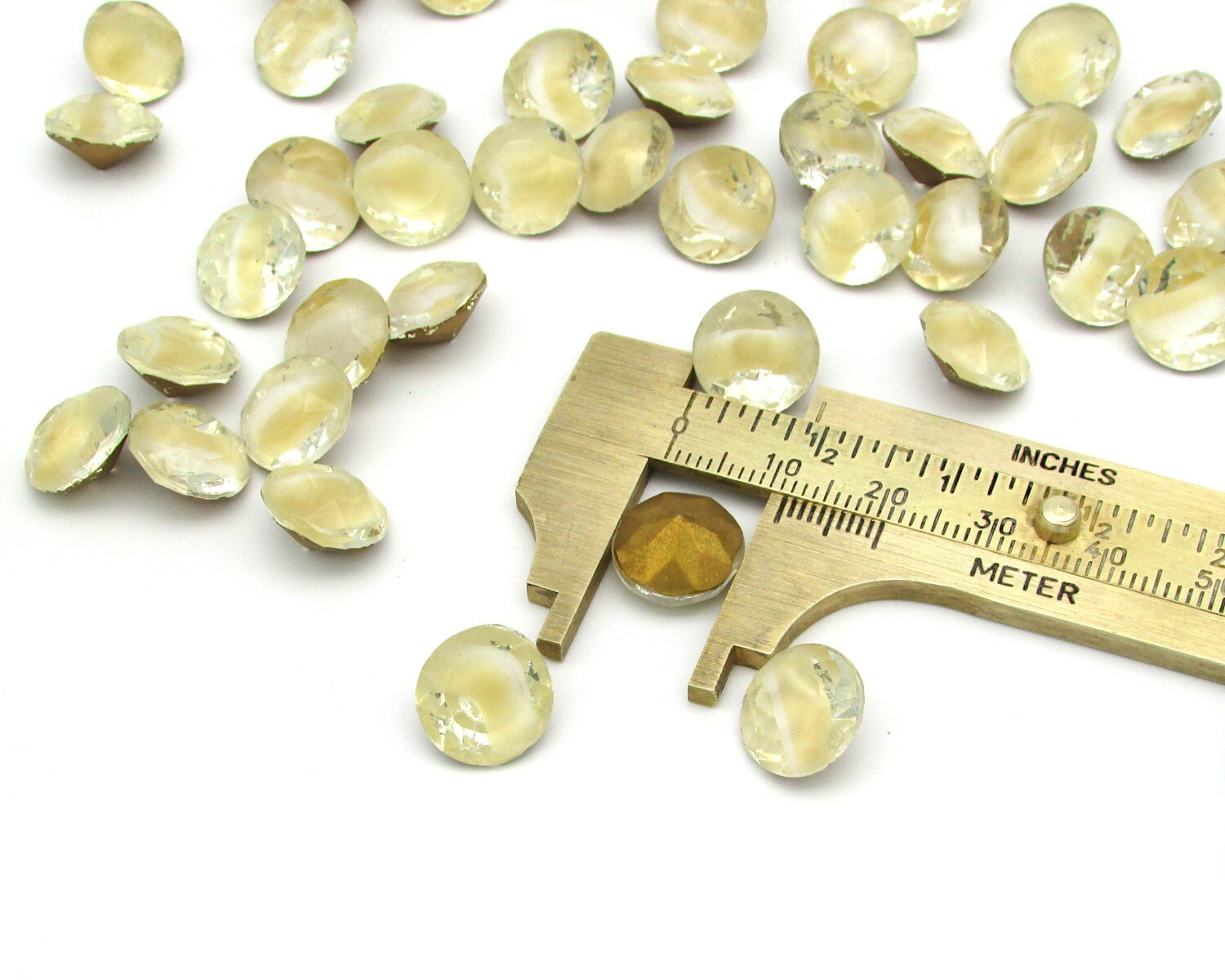 48ss Beige Givre Rhinestone Dentelles