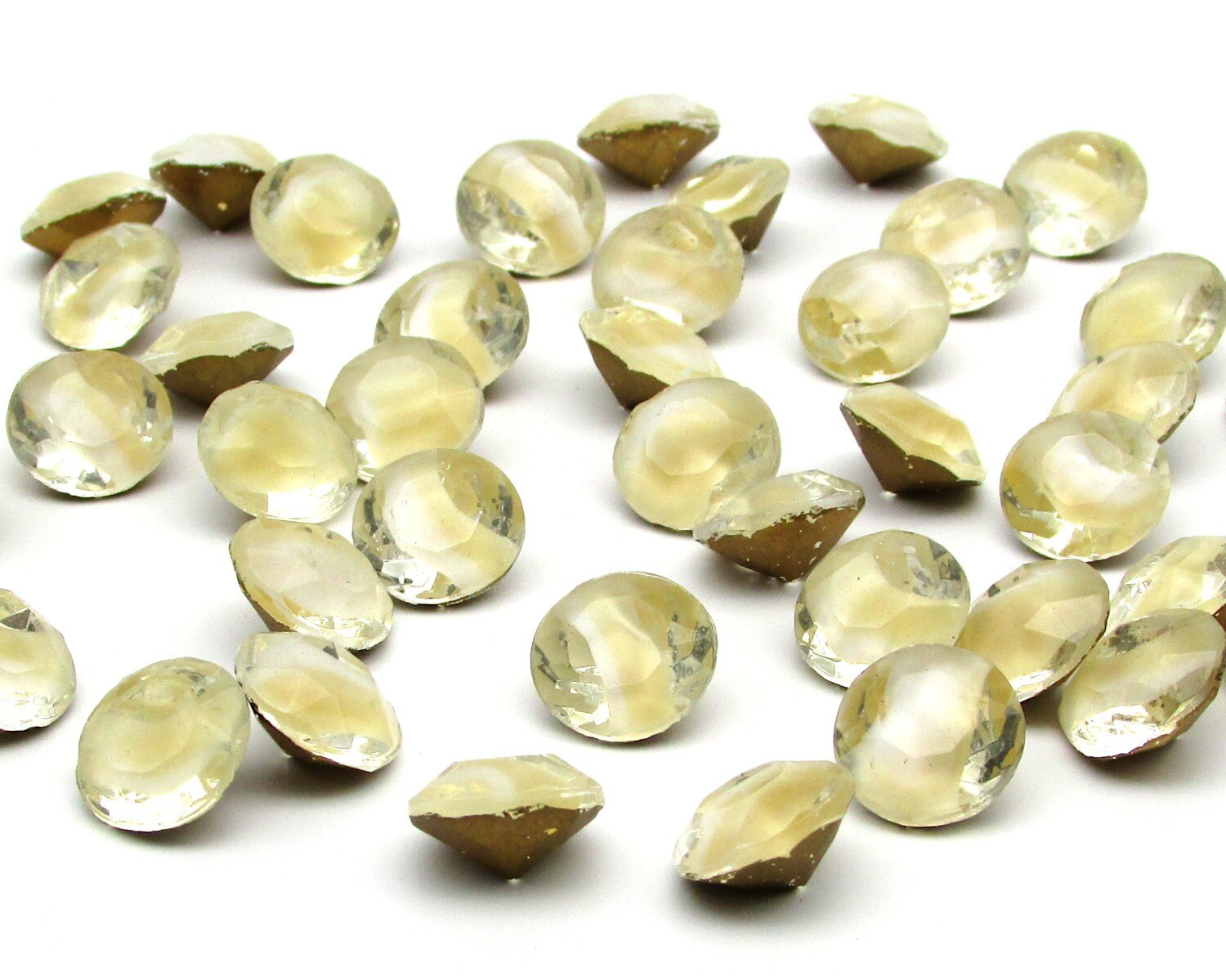 48ss Beige Givre Rhinestone Dentelles