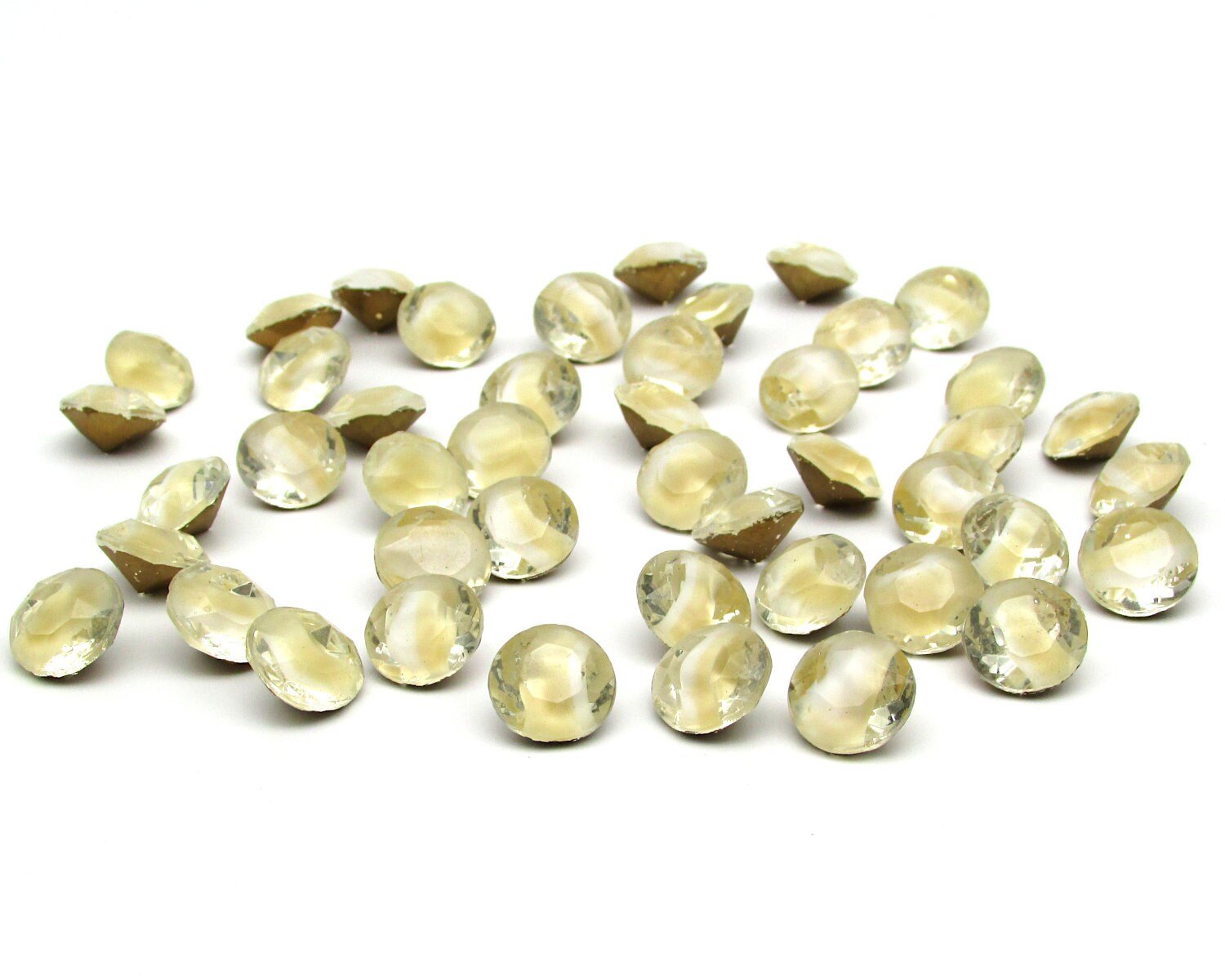 48ss Beige Givre Rhinestone Dentelles