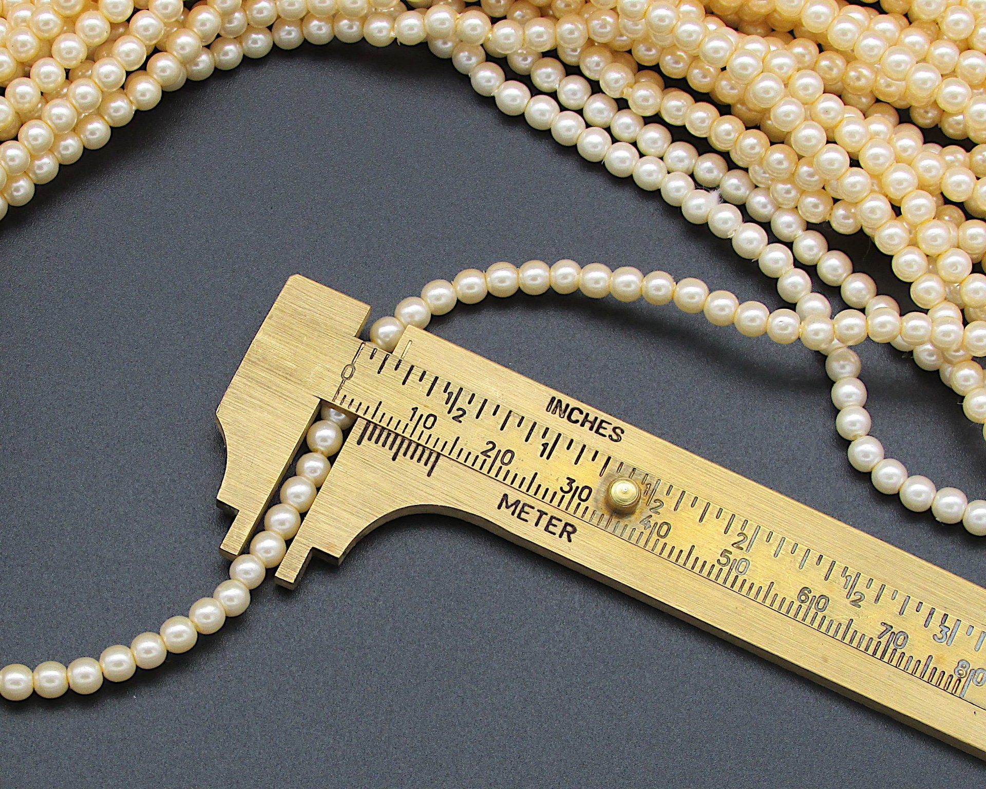 60" Strand 4mm Champagne Faux Pearls