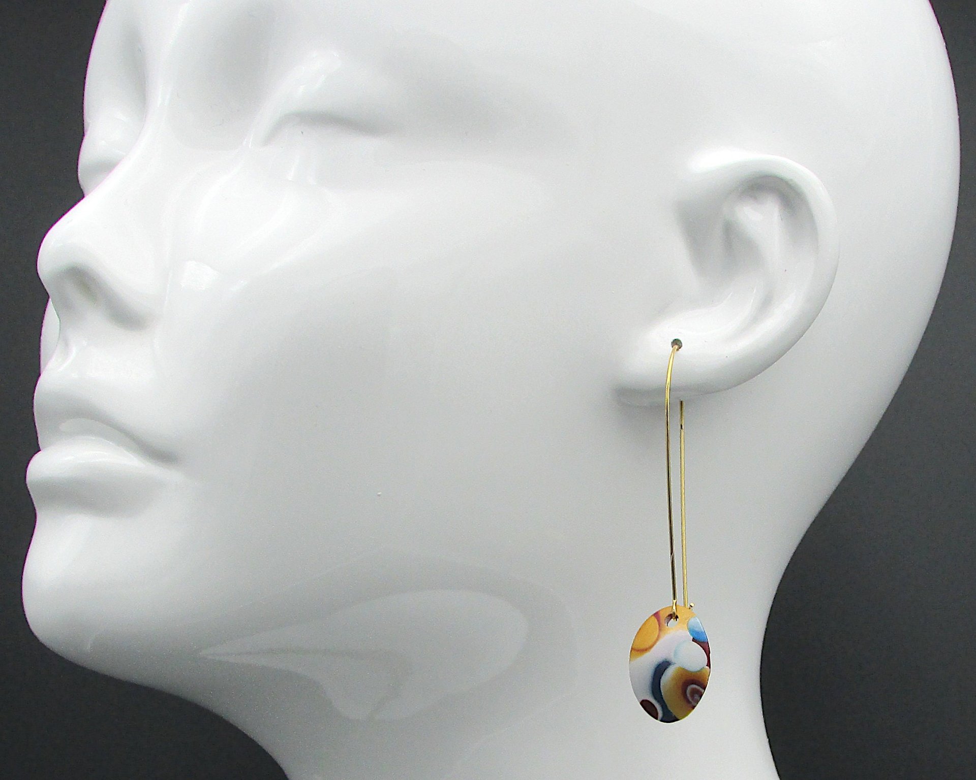 47mm Gold Plated Kidney Ear Wires with Long, Tapered Loops