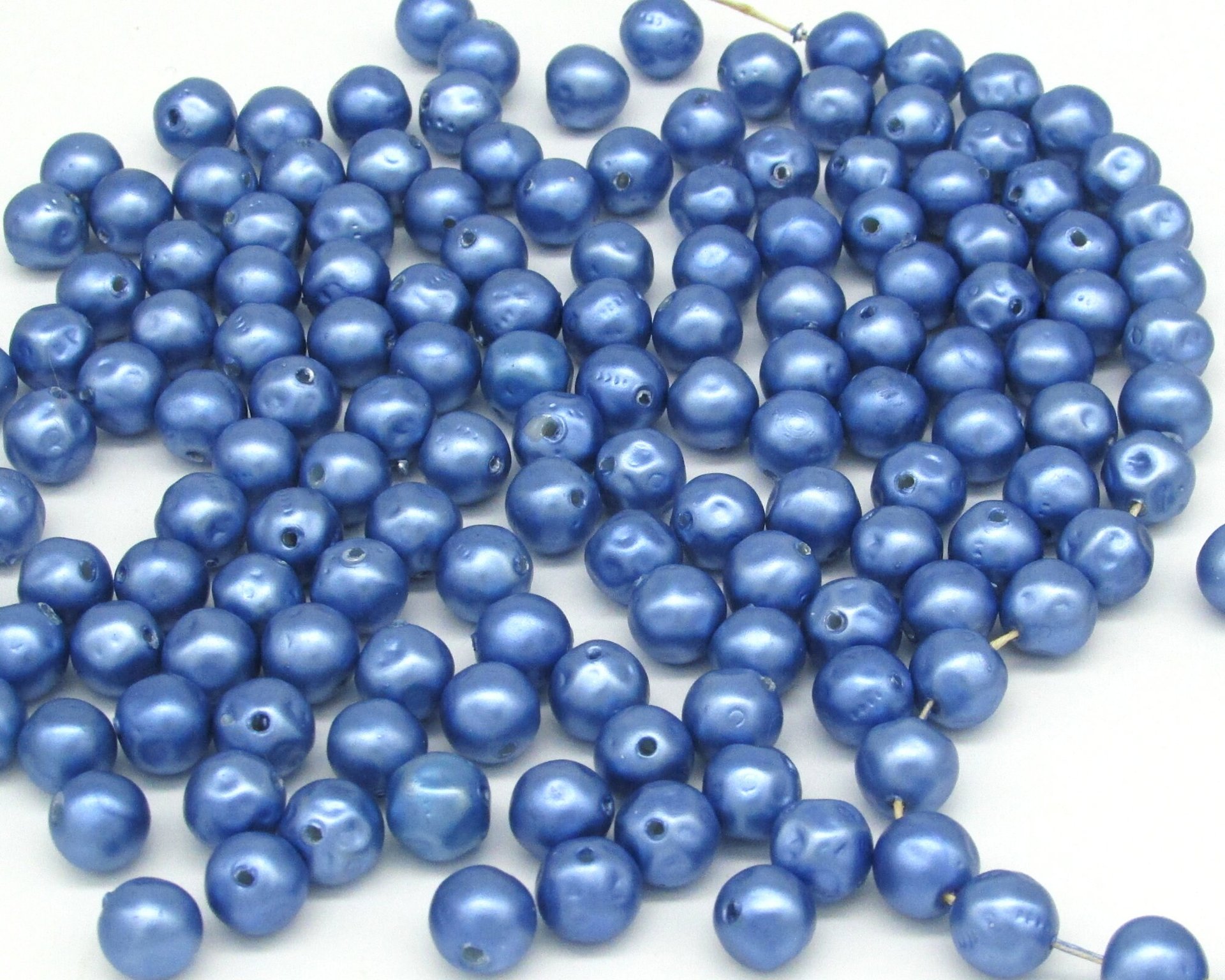 8mm Blue Lustre Pearlized Beads