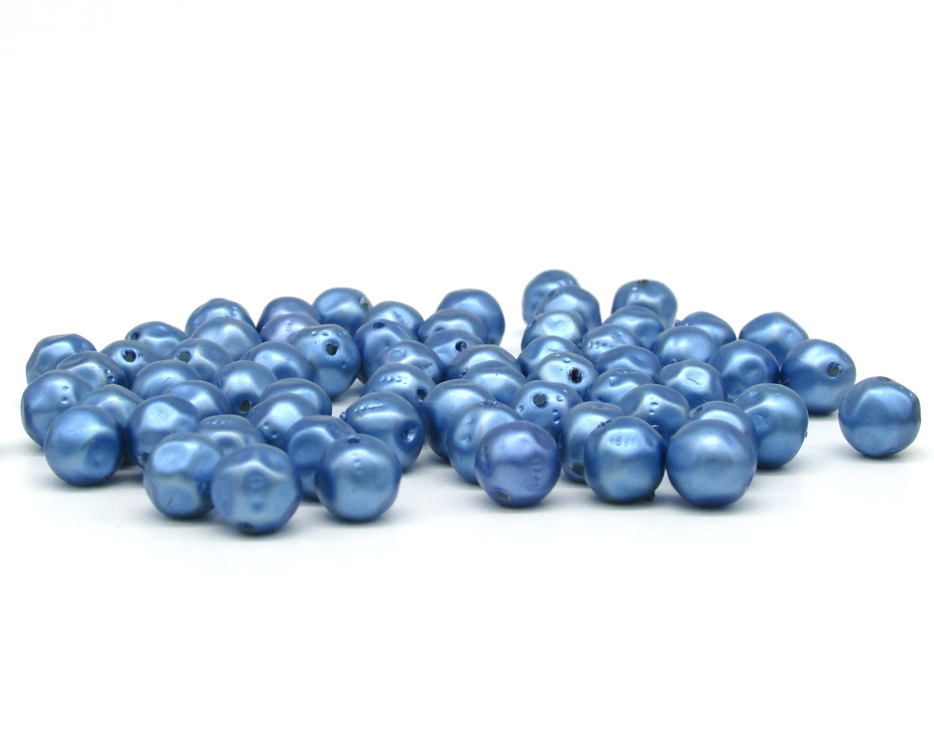 8mm Blue Lustre Pearlized Beads