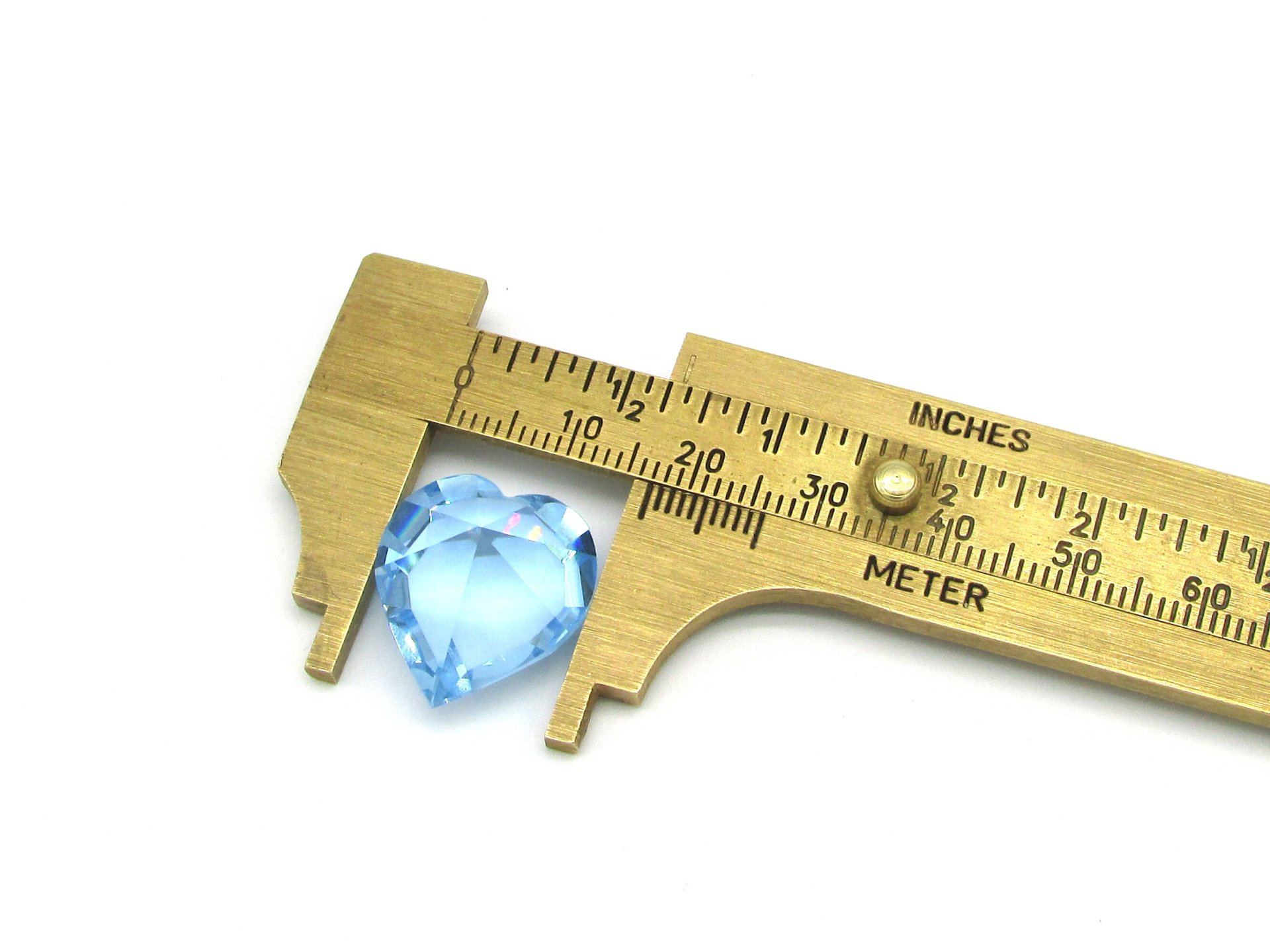 Vintage 18.7mm Faceted Heart Rhinestone