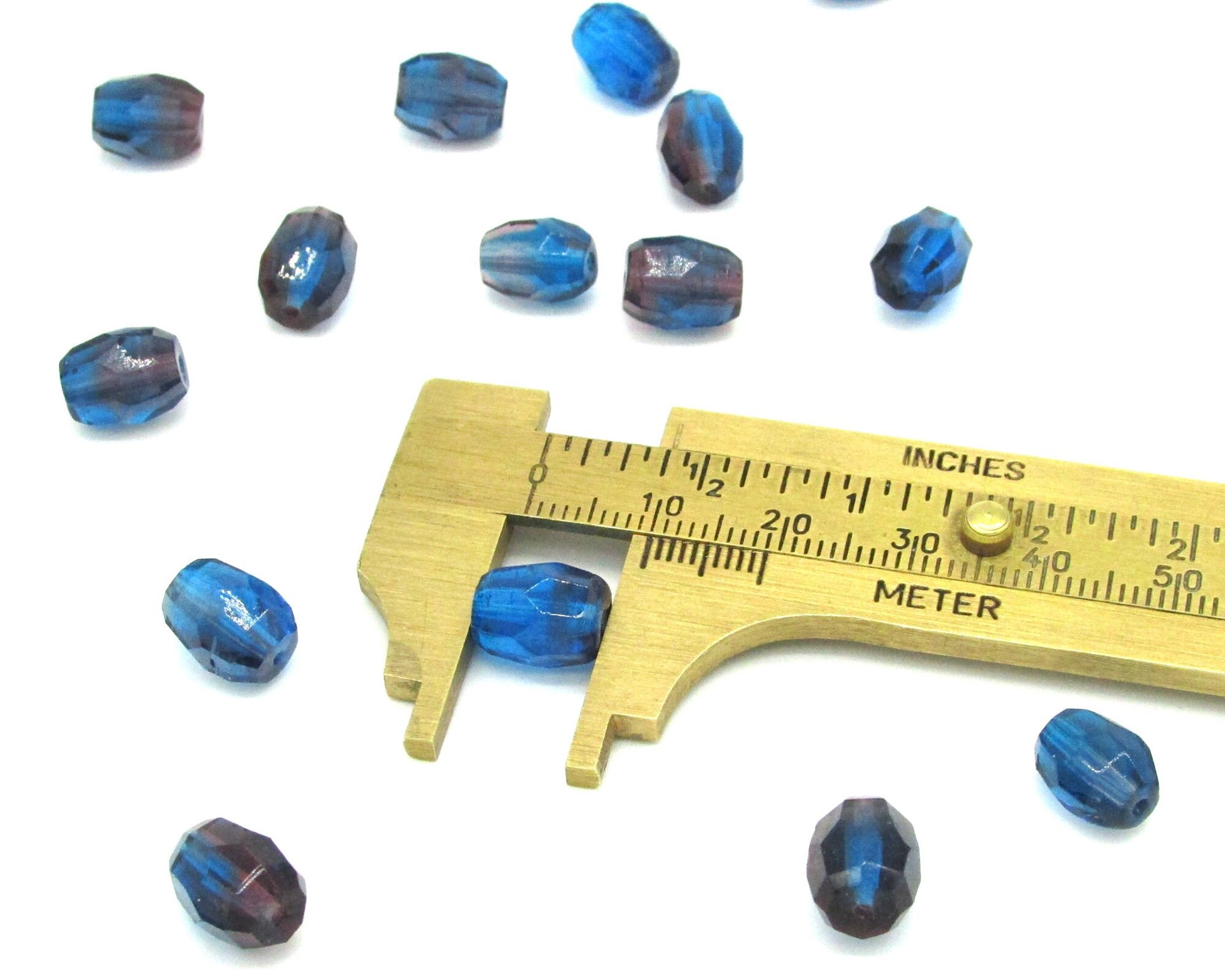 Two-Tone Faceted Oval Beads, 10x8mm Barrels