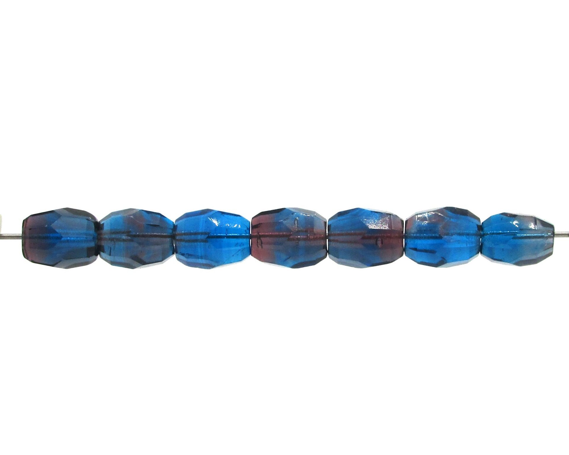Two-Tone Faceted Oval Beads, 10x8mm Barrels