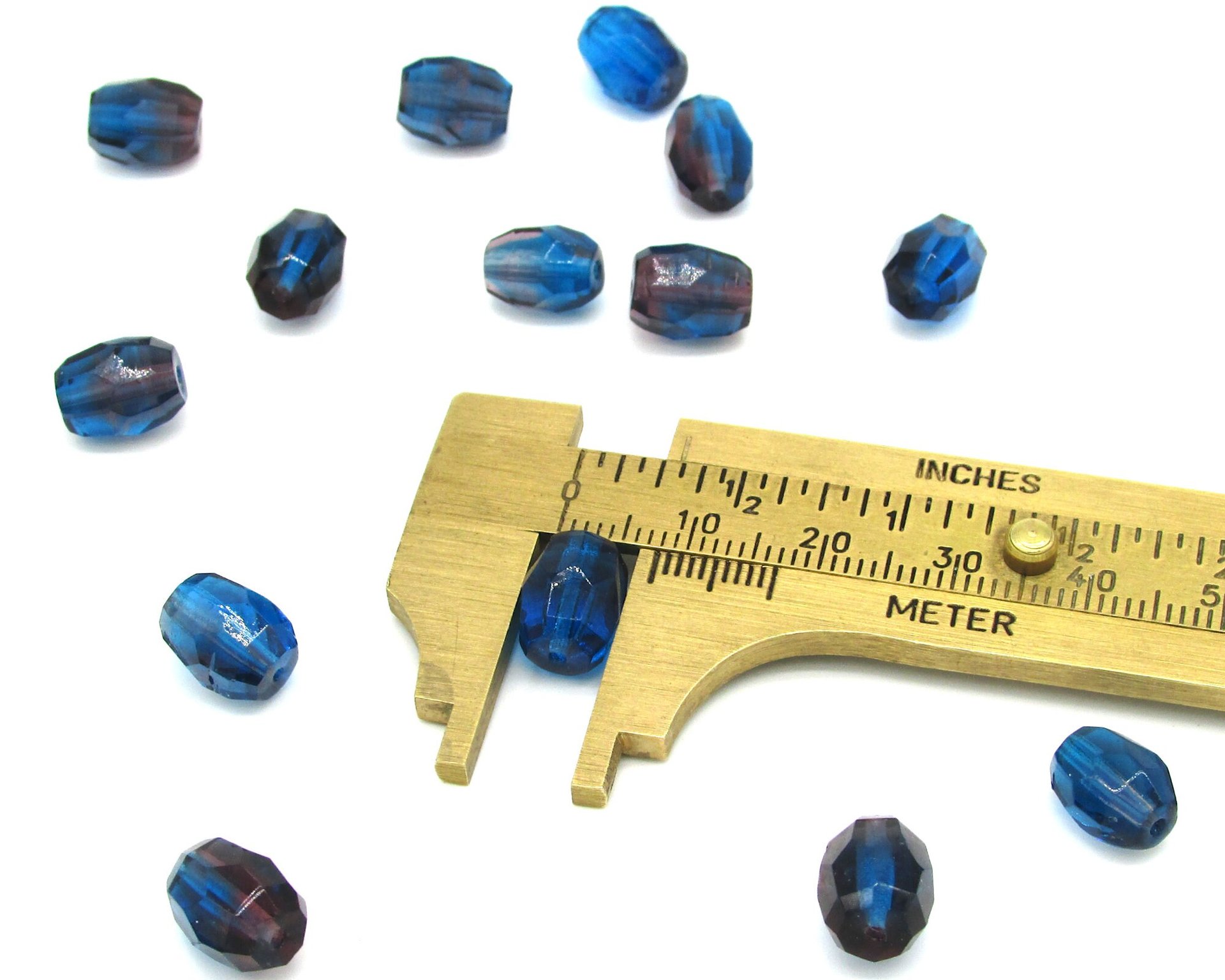 Two-Tone Faceted Oval Beads, 10x8mm Barrels