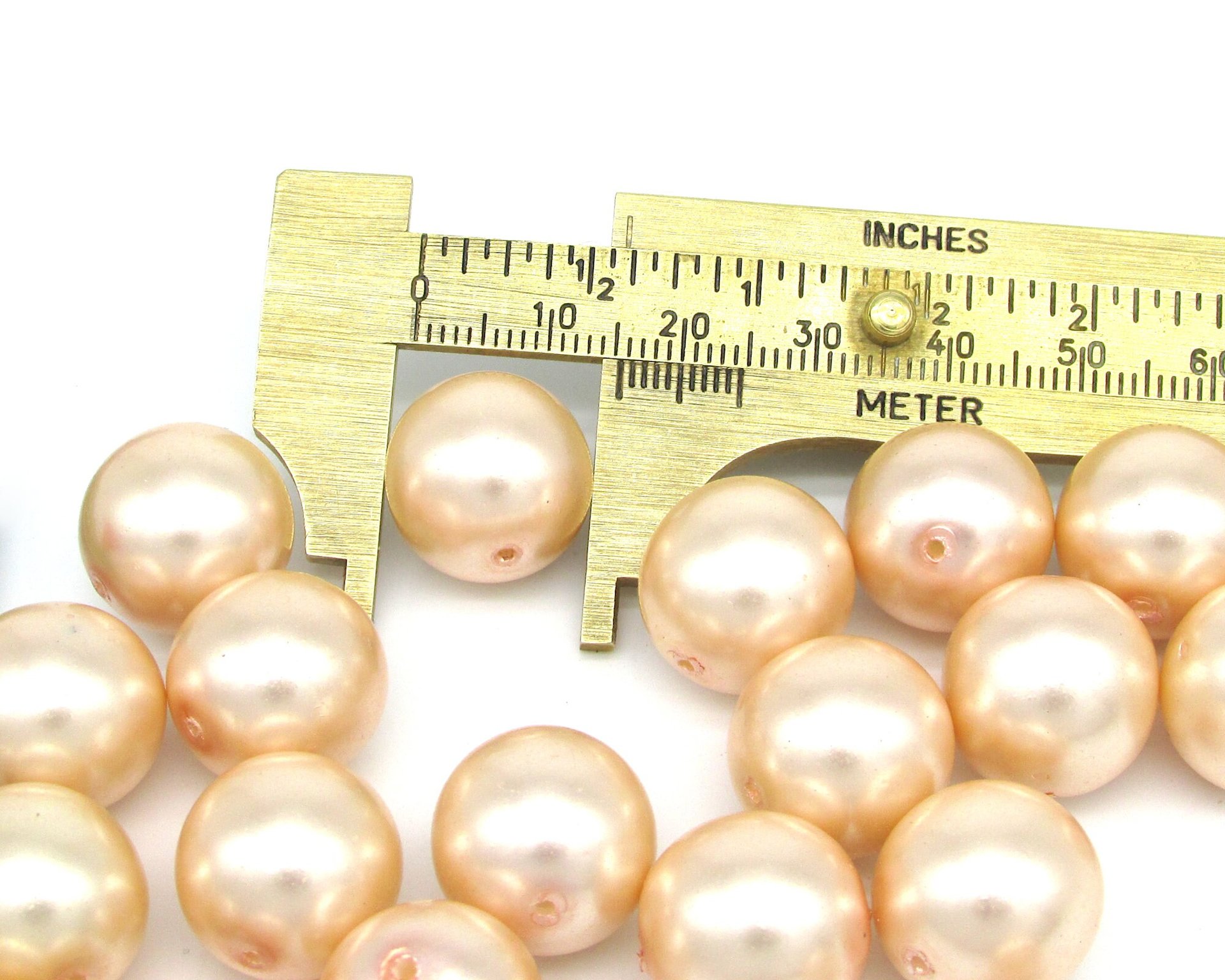 16mm Light Pink Czech Glass Faux Pearls