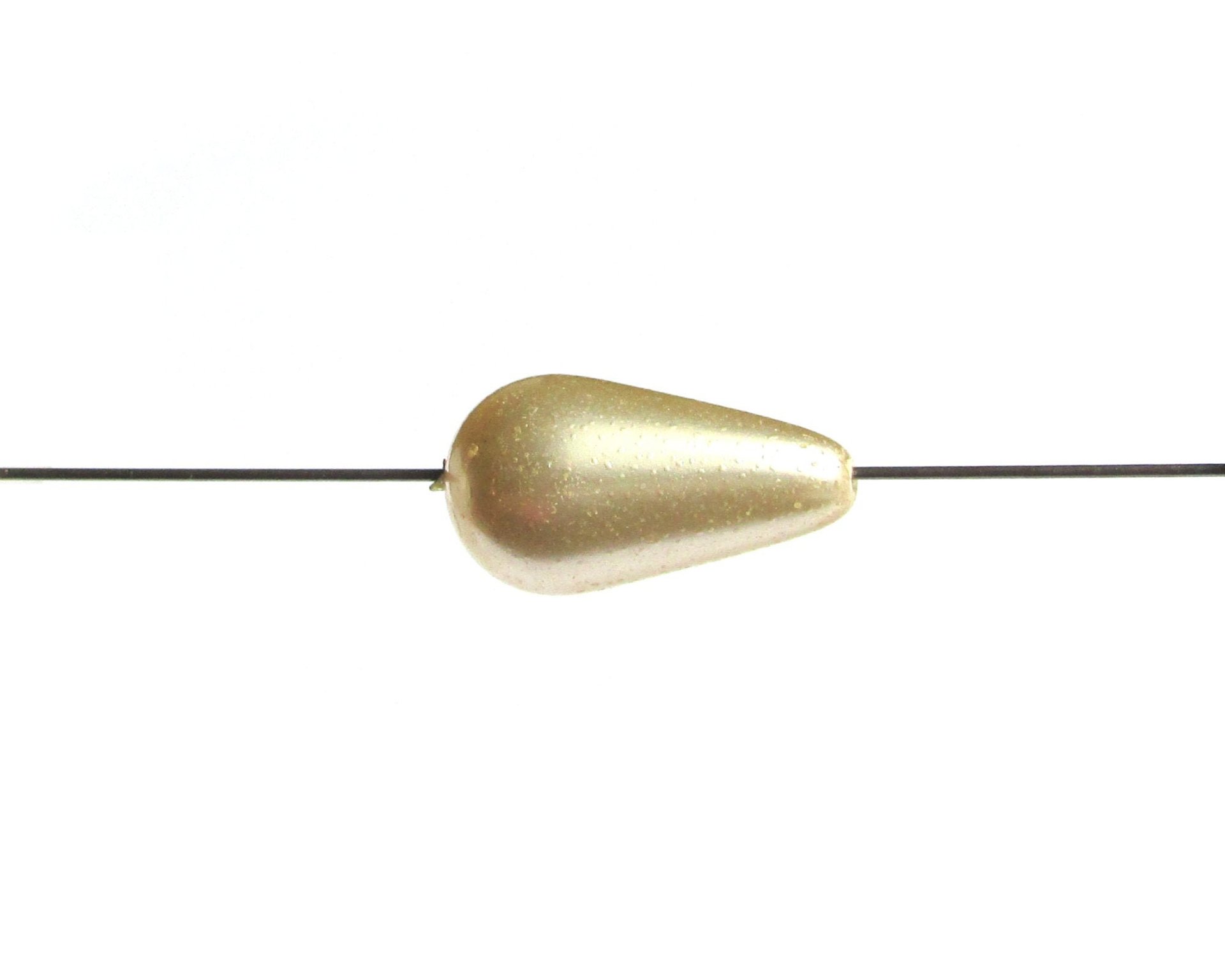 24x13mm Large Teardrops, Opaque Champagne Focal Beads, Czech Glass Pearls (9)