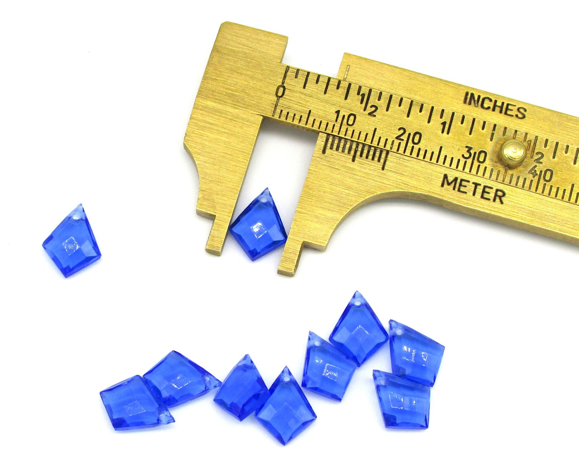 11x8.5mm Blue Kite Briolette Faceted Angular Teardrop Beads
