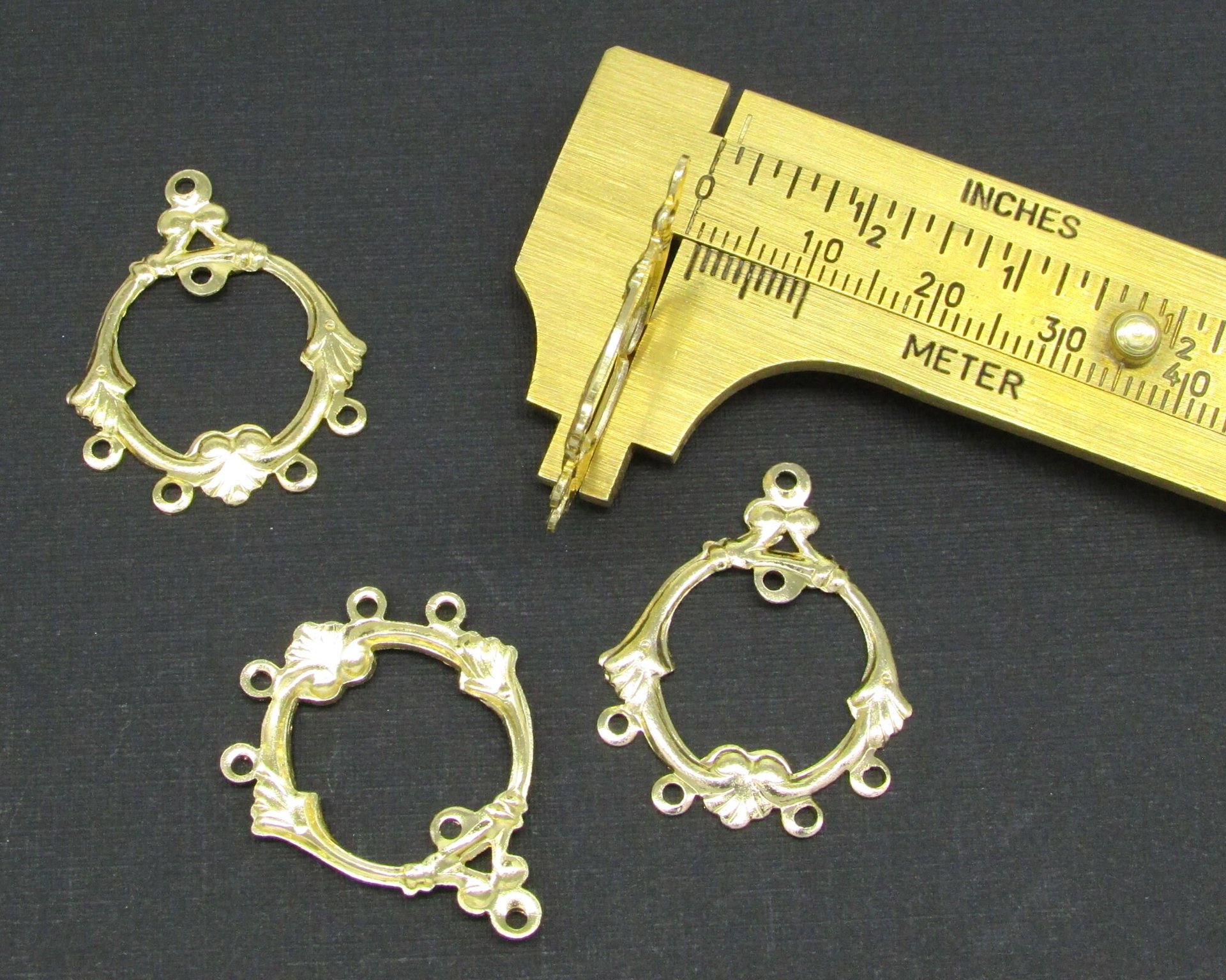 29mm Brass Stampings, Gold Plated Findings for Chandelier Earrings