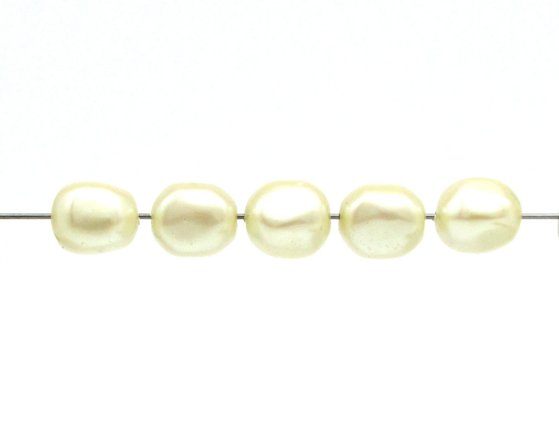 Cream 12mm Nugget Beads,  Vintage Cultura Faux Pearls