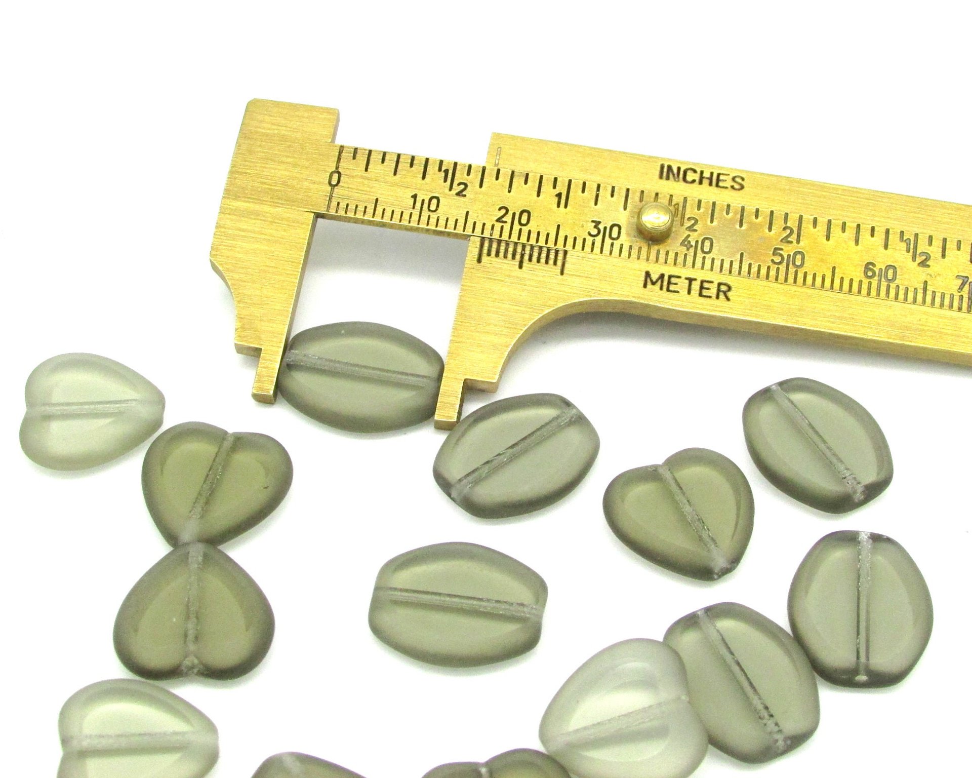 Black Diamond Window Bead Mix, Translucent Greige Czech Glass