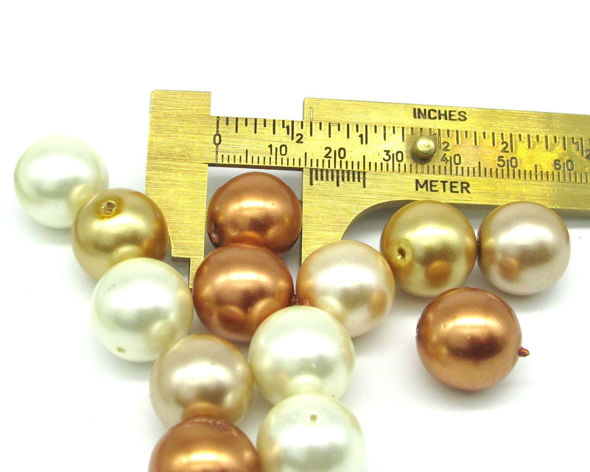 16mm Czech Glass Faux Pearls, Large Round Spacers, Choice of Color