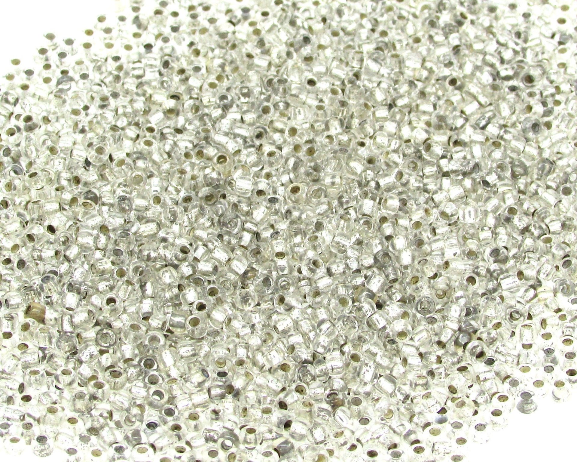 11/0 Seed Beads, Oxidized Silver Lined Clear Spacers