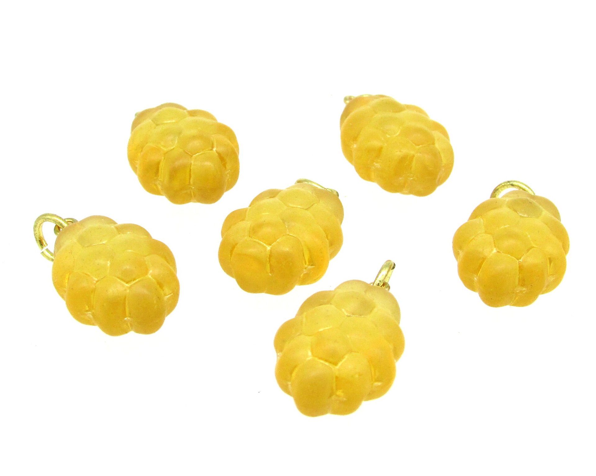 20.5x13mm Grape Cluster Charms, Czech Pressed Glass Bead Pendants