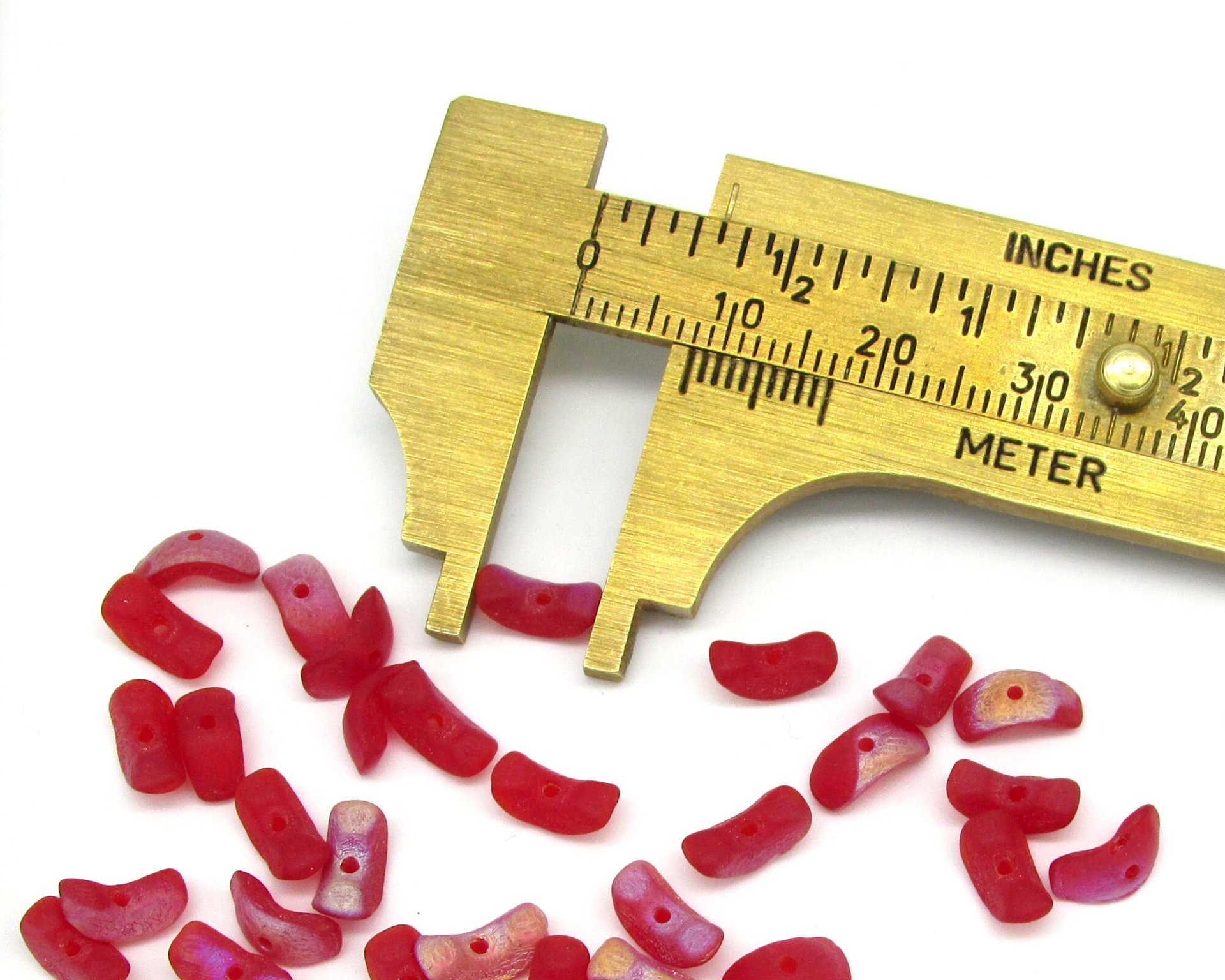 8mm Red Angel Wing Czech Glass Beads