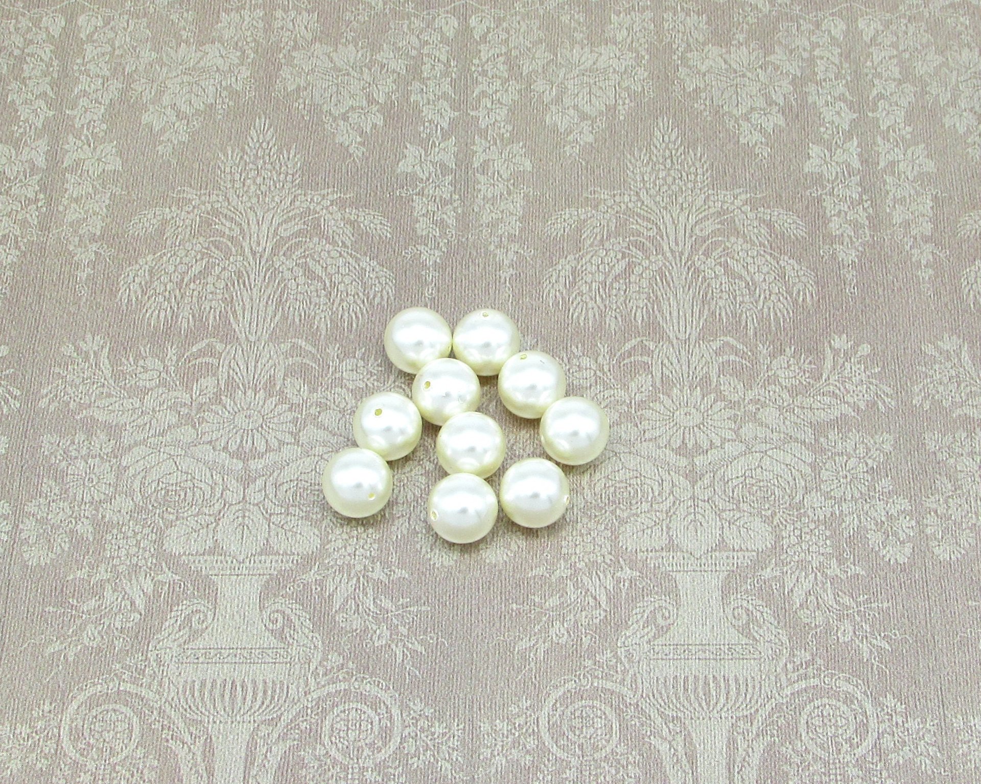 8mm Round Creamrose Crystal Pearl Beads